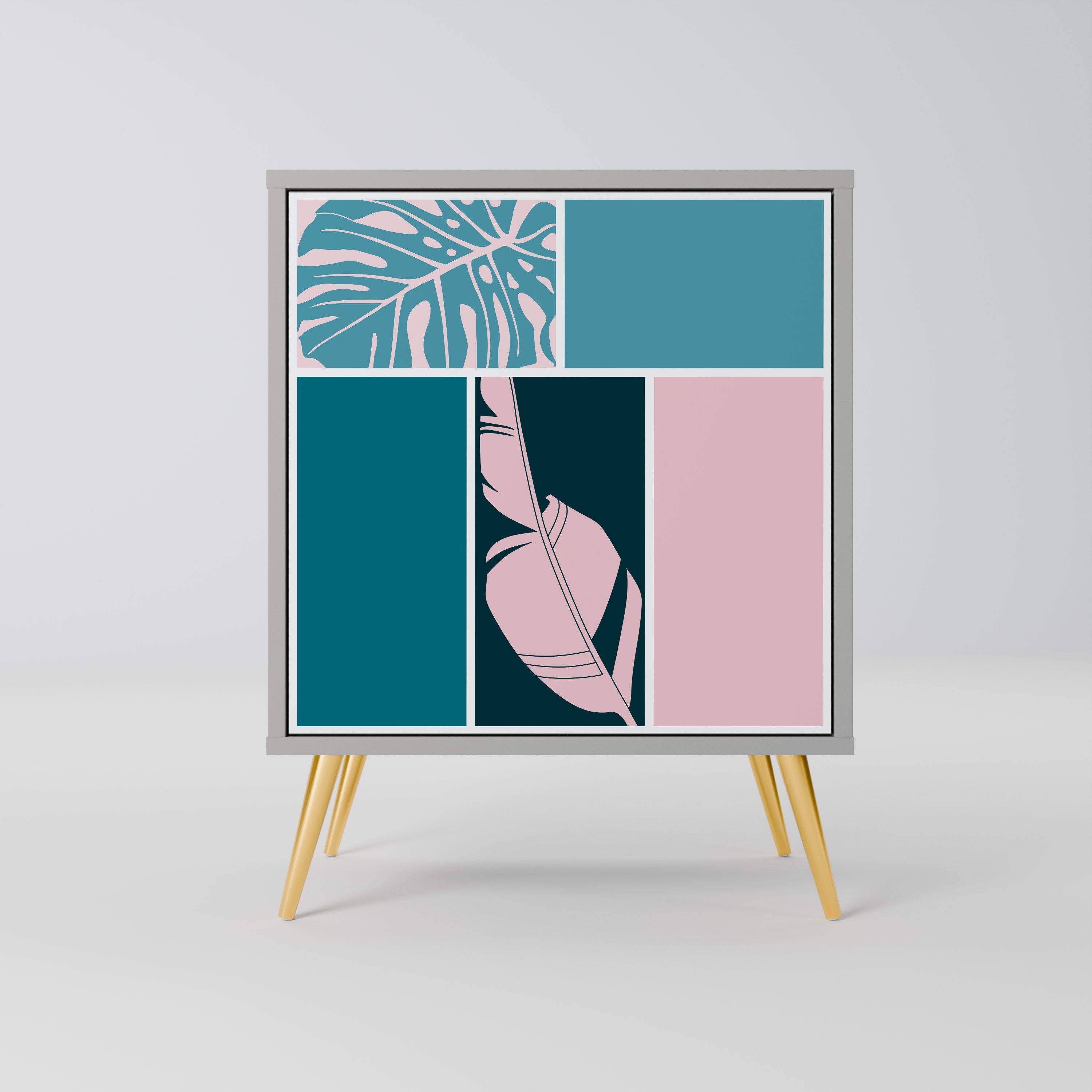 COMBINATION OF SHAPES Aparador de 1 Porta em Acabamento Cinzento