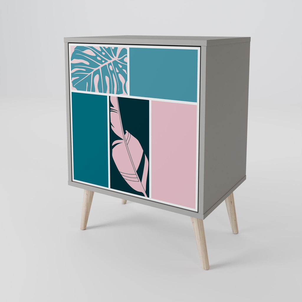 COMBINATION OF SHAPES 1-Door Sideboard in Grey Finish