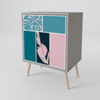 COMBINATION OF SHAPES 1-Door Sideboard in Grey Finish