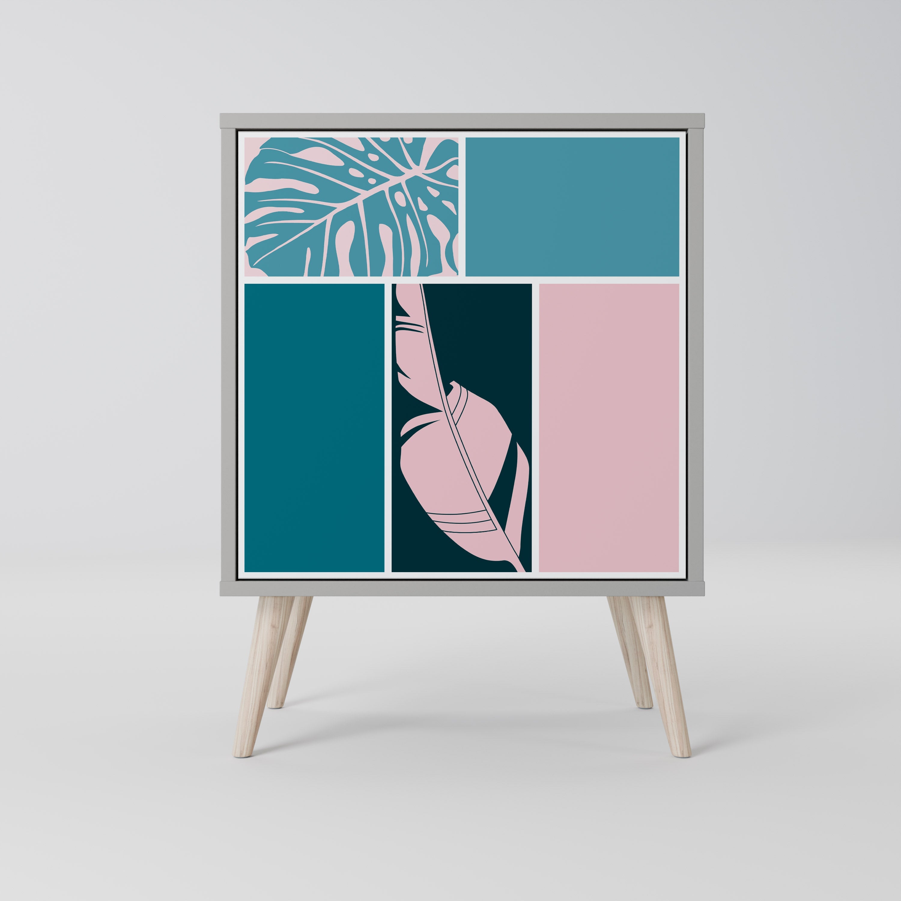 COMBINATION OF SHAPES Aparador de 1 Porta em Acabamento Cinzento