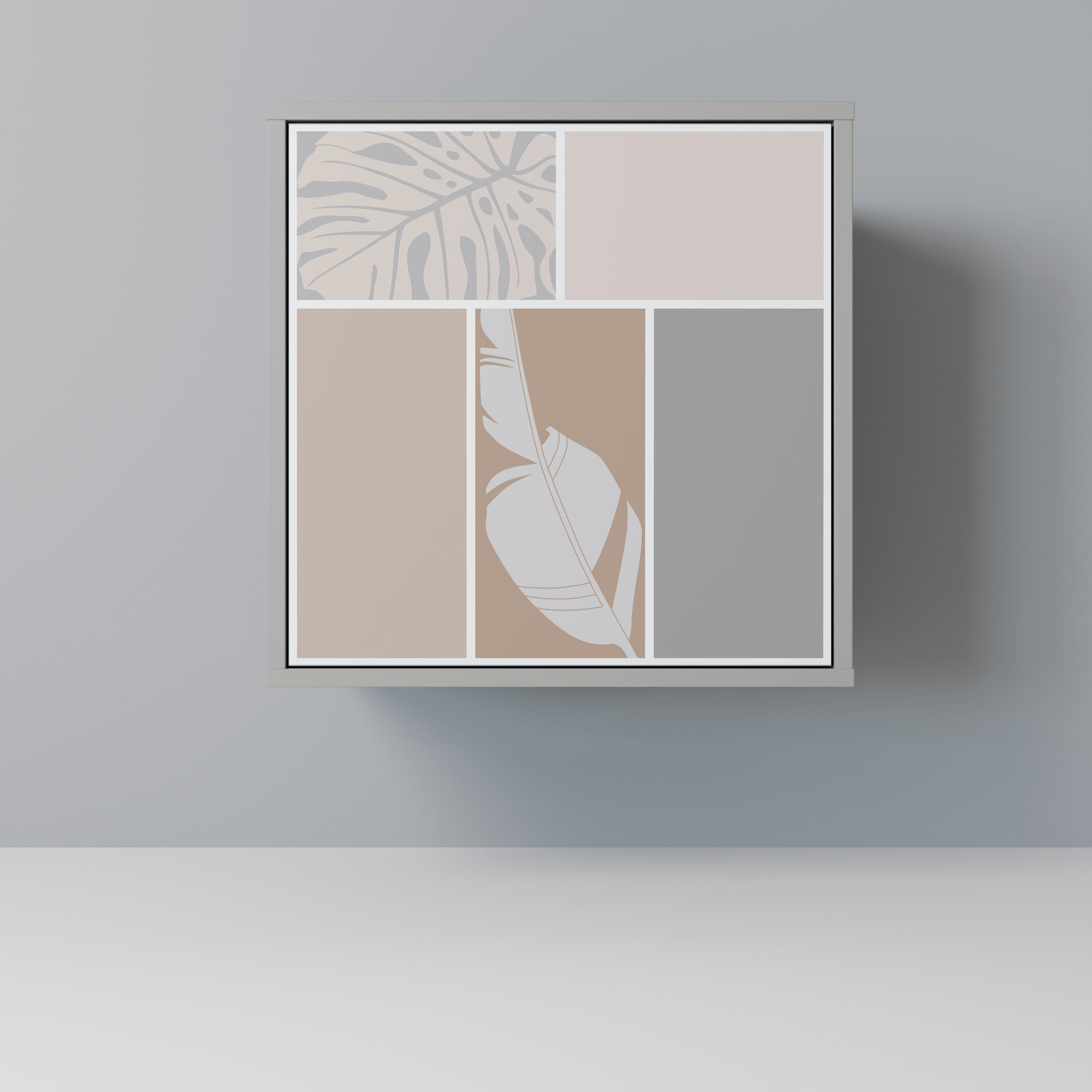 TROPICAL SHAPES Aparador de 1 Porta em Acabamento Cinzento