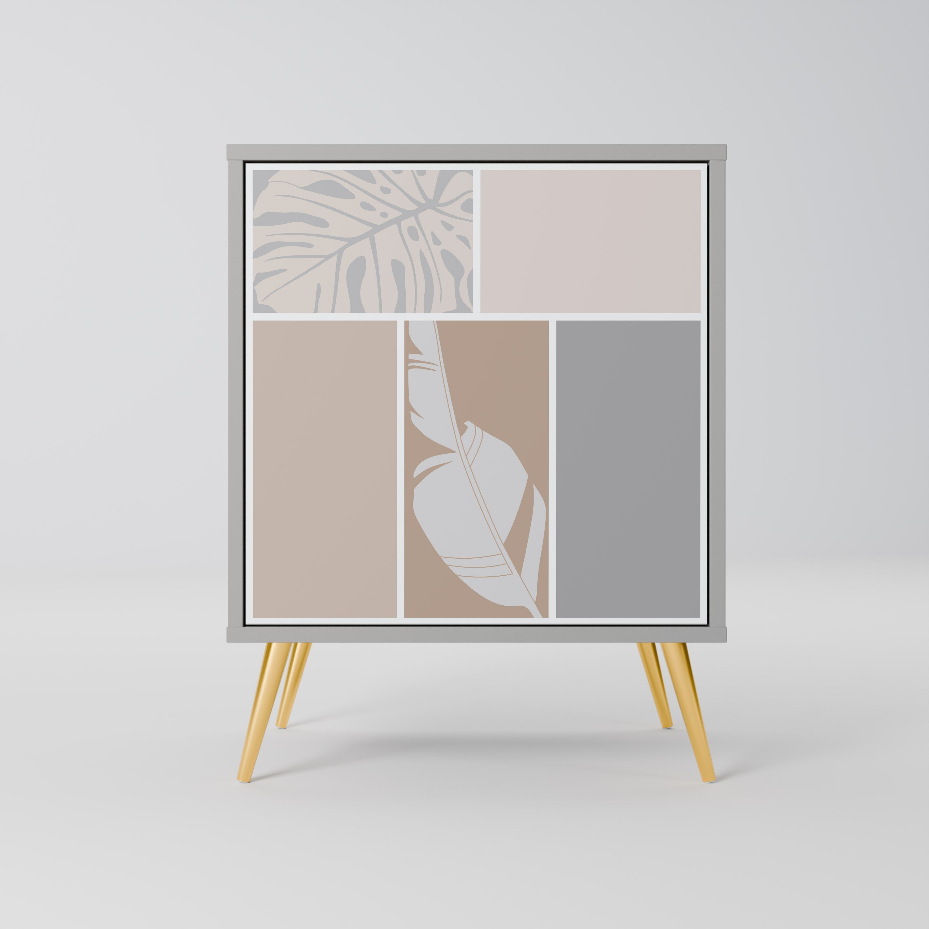 TROPICAL SHAPES Aparador de 1 Porta em Acabamento Cinzento