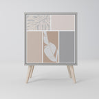 TROPICAL SHAPES Aparador de 1 Porta em Acabamento Cinzento