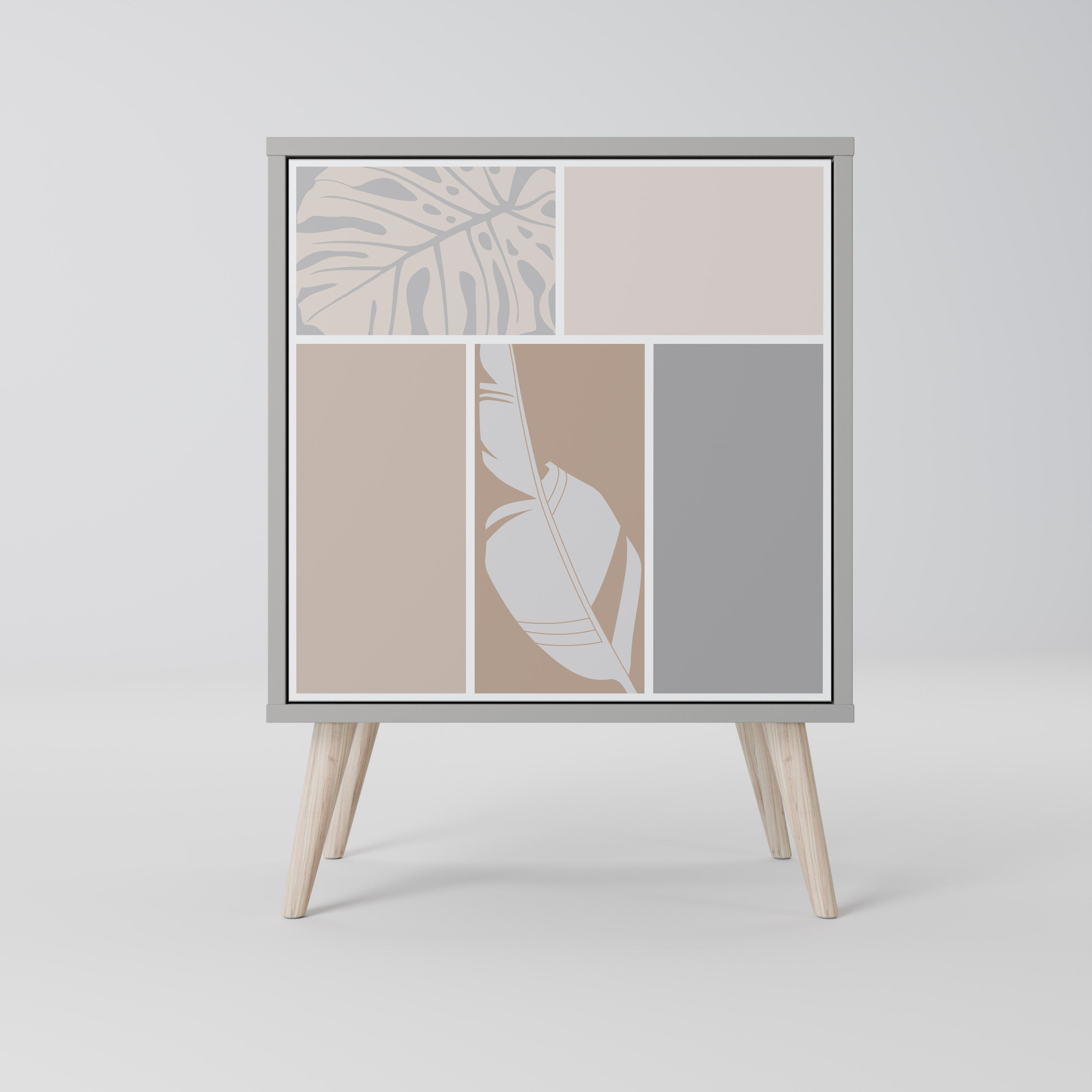 TROPICAL SHAPES Aparador de 1 Porta em Acabamento Cinzento