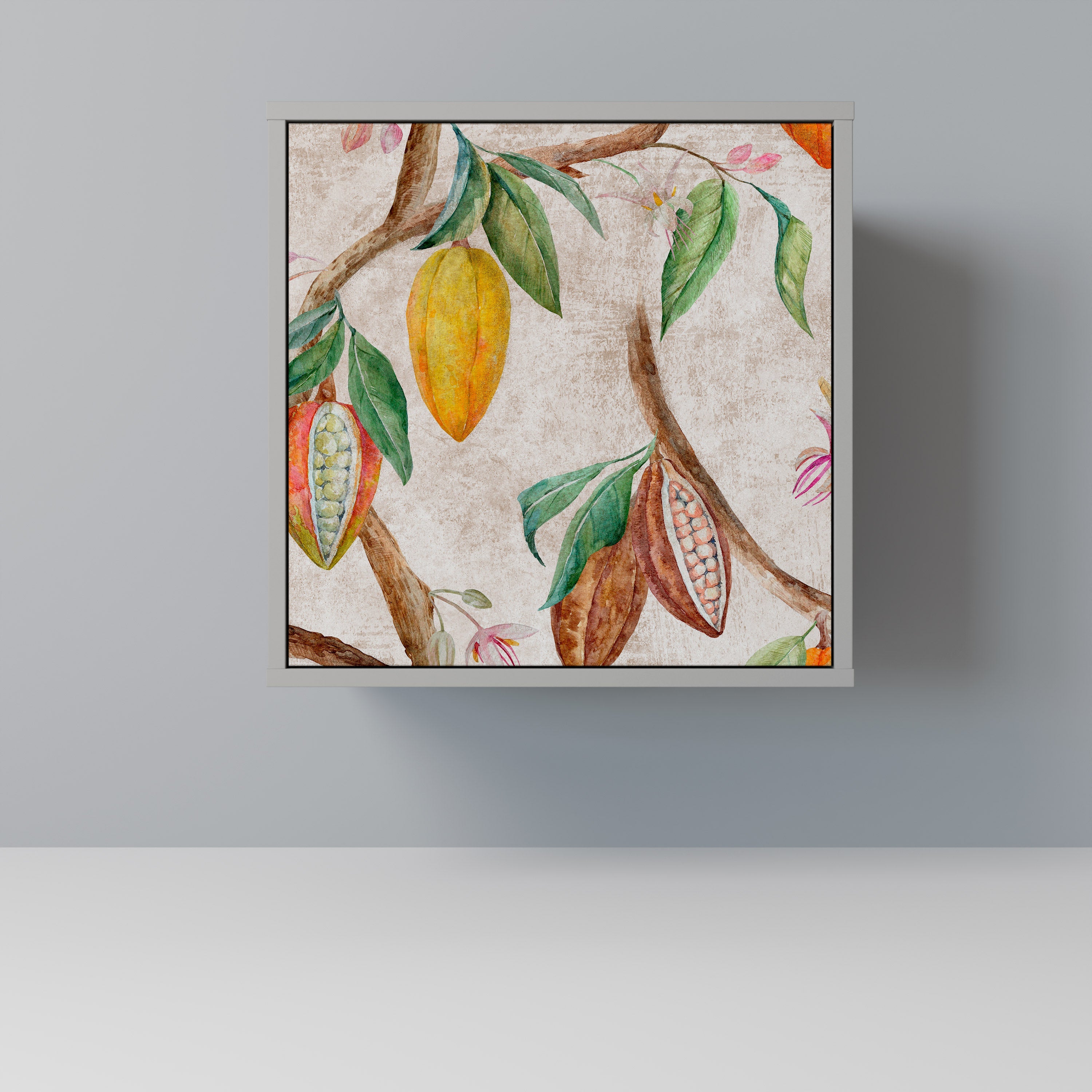 COCOA FRUITS Aparador de 1 Porta em Acabamento Cinzento