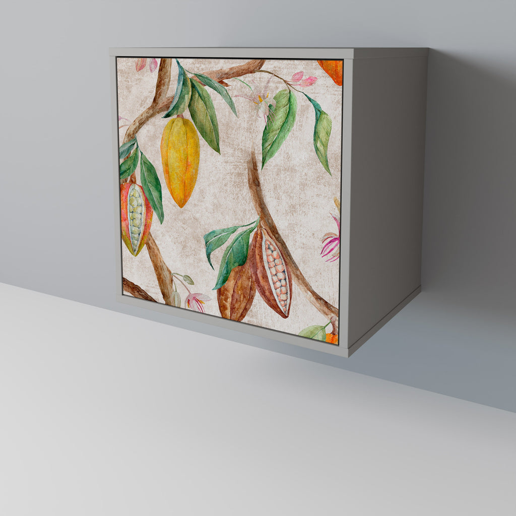 COCOA FRUITS Aparador de 1 Porta em Acabamento Cinzento