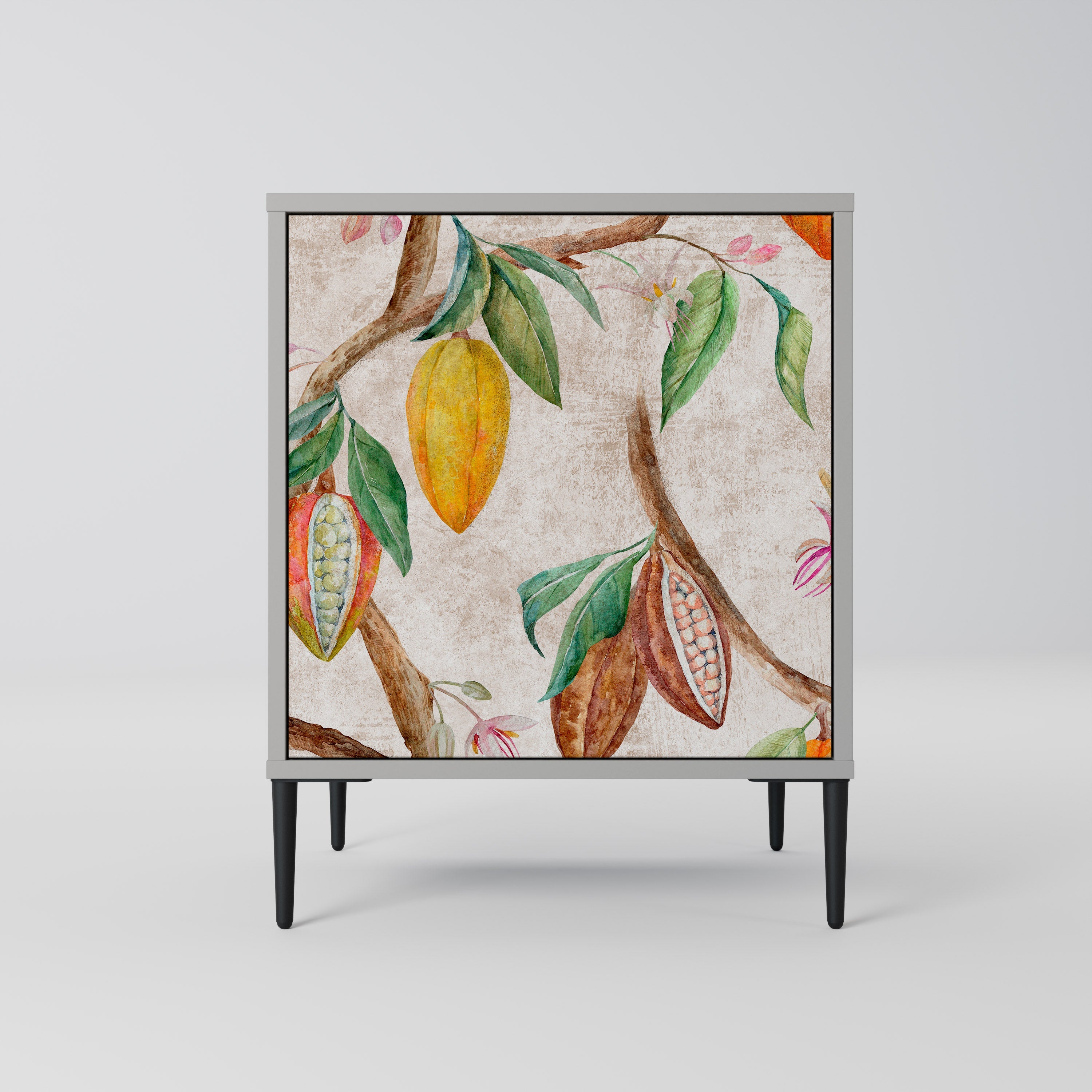 COCOA FRUITS Aparador de 1 Porta em Acabamento Cinzento