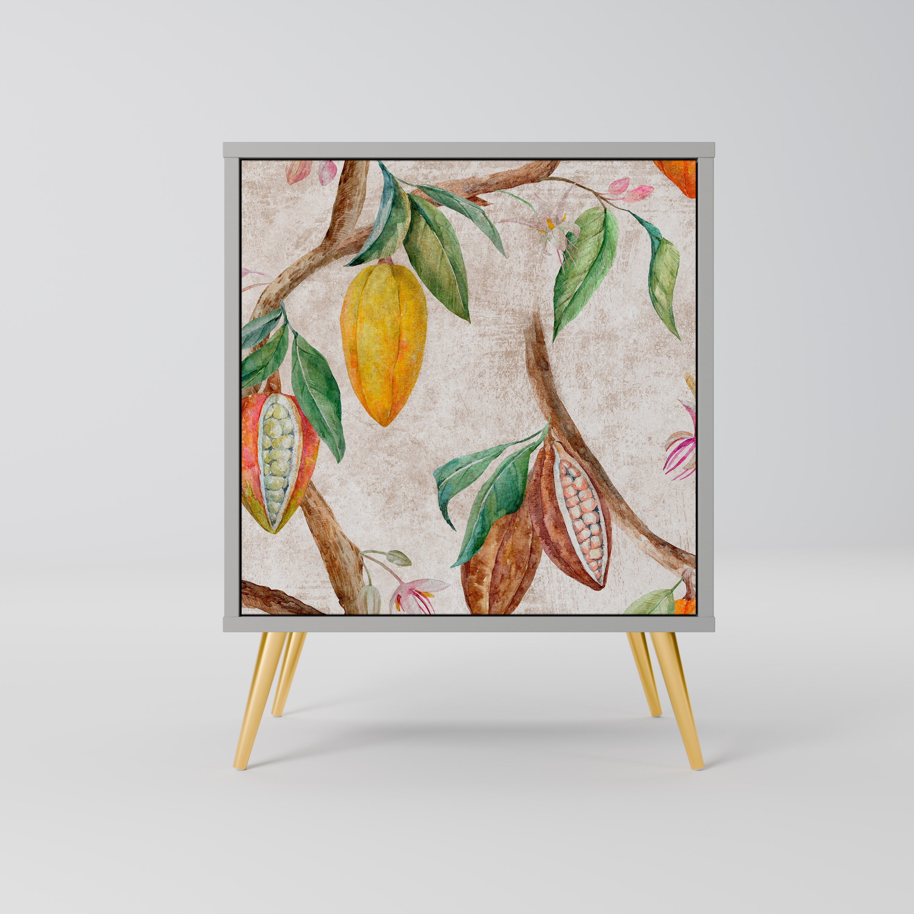 COCOA FRUITS Aparador de 1 Porta em Acabamento Cinzento