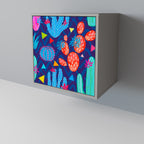 CACTUS VIBES Aparador de 1 Porta em Acabamento Cinzento