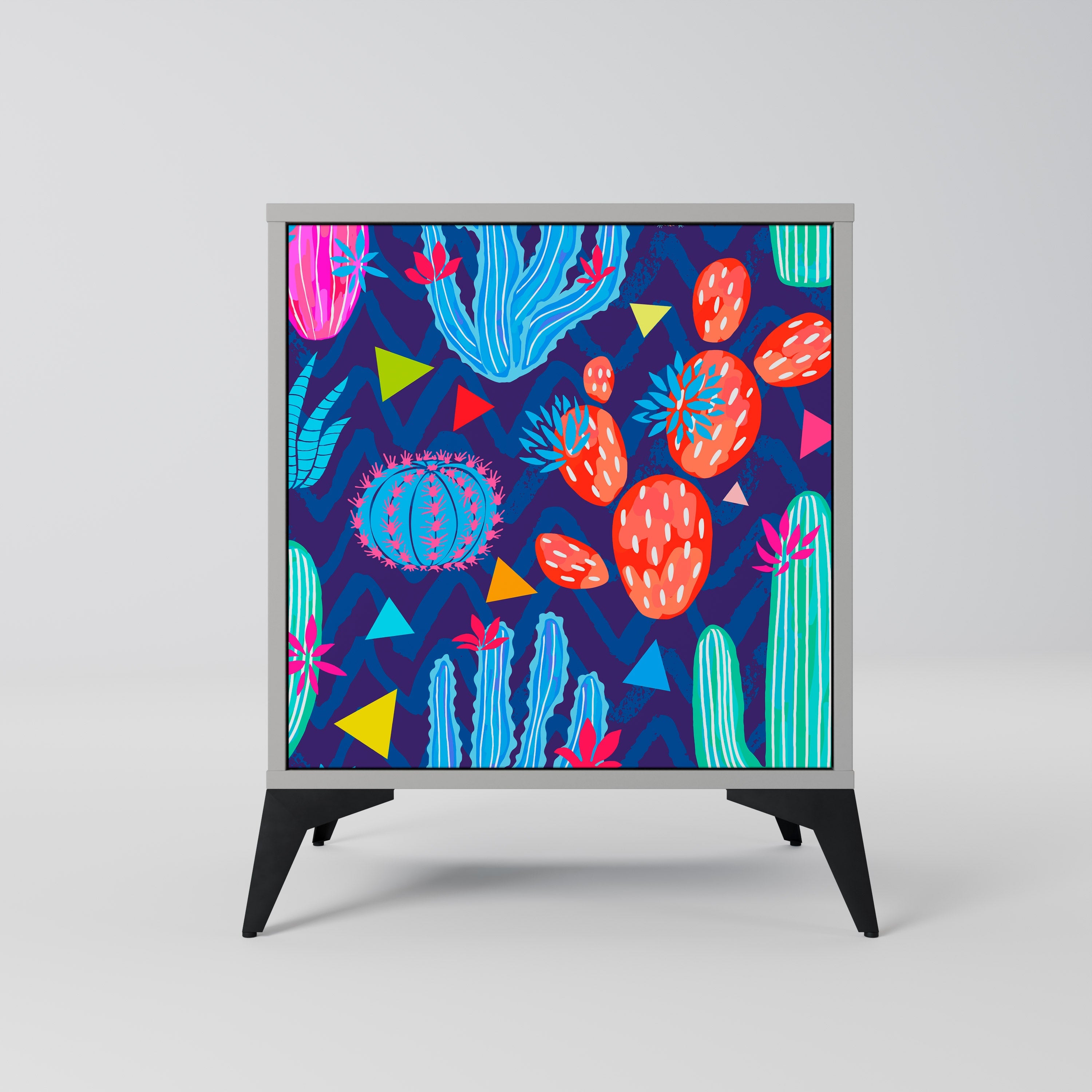 CACTUS VIBES 1-Door Sideboard in Grey Finish