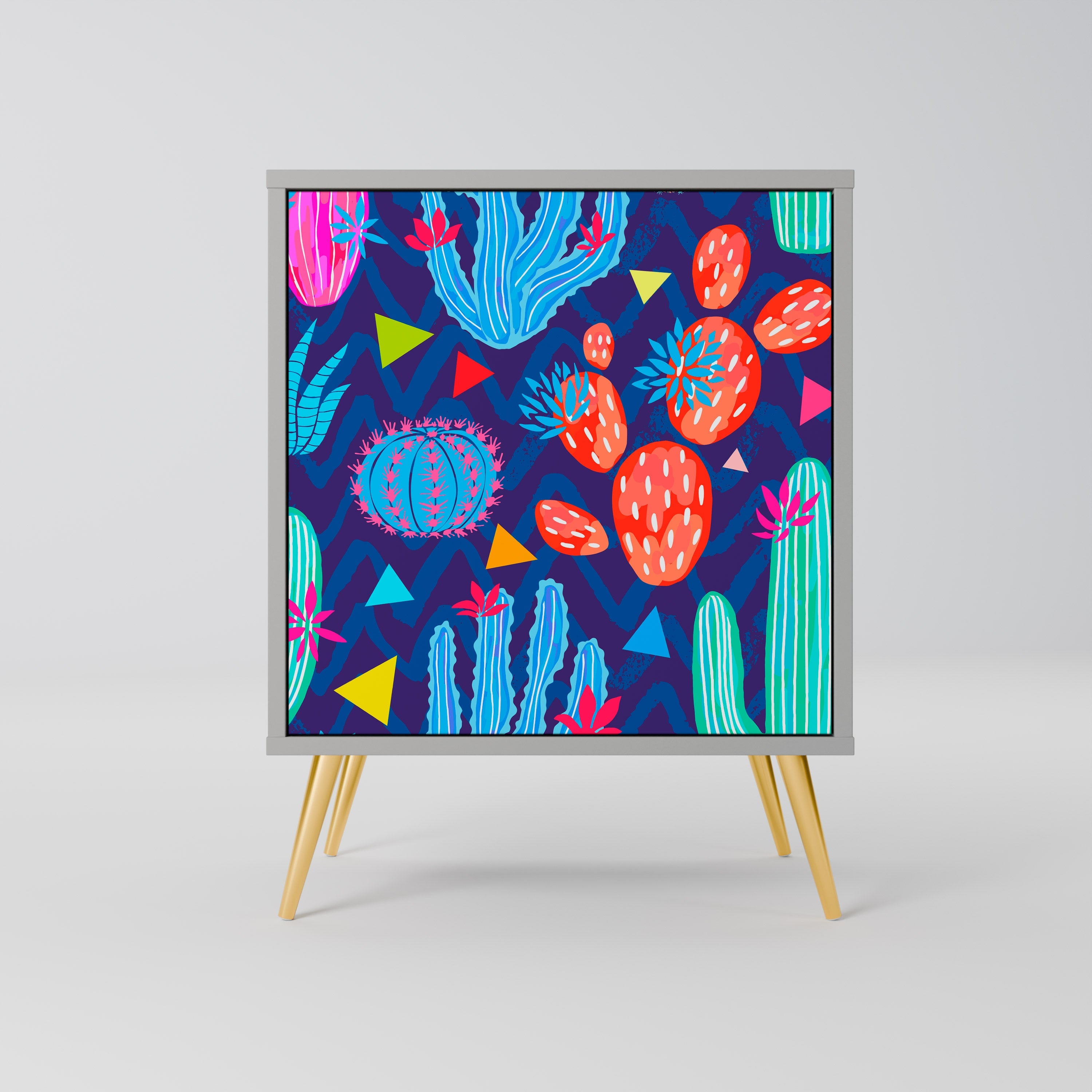 CACTUS VIBES 1-Door Sideboard in Grey Finish