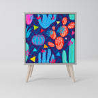 CACTUS VIBES Aparador de 1 Porta em Acabamento Cinzento