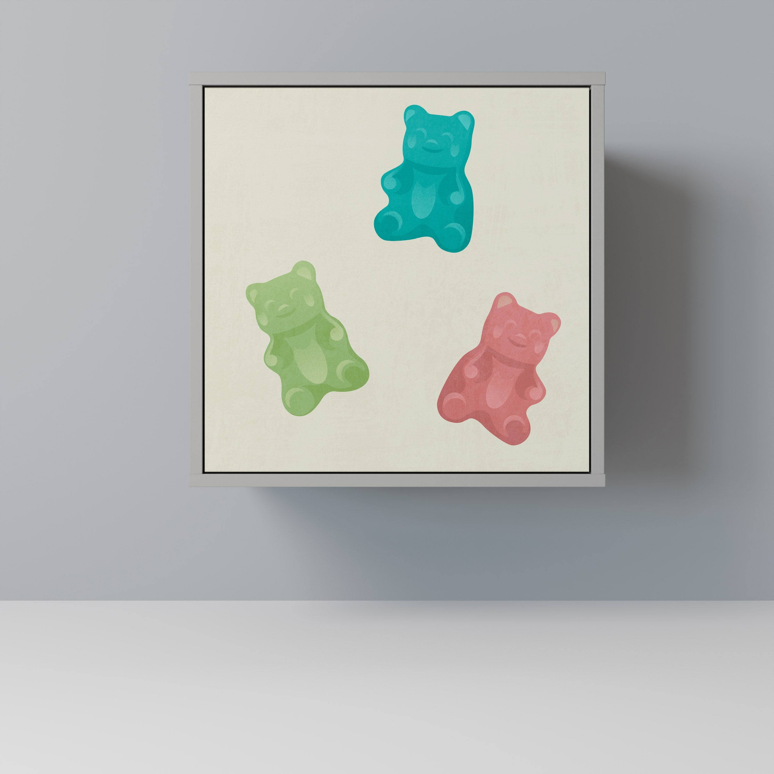 GUMMY BEARS Aparador de 1 Porta em Acabamento Cinzento