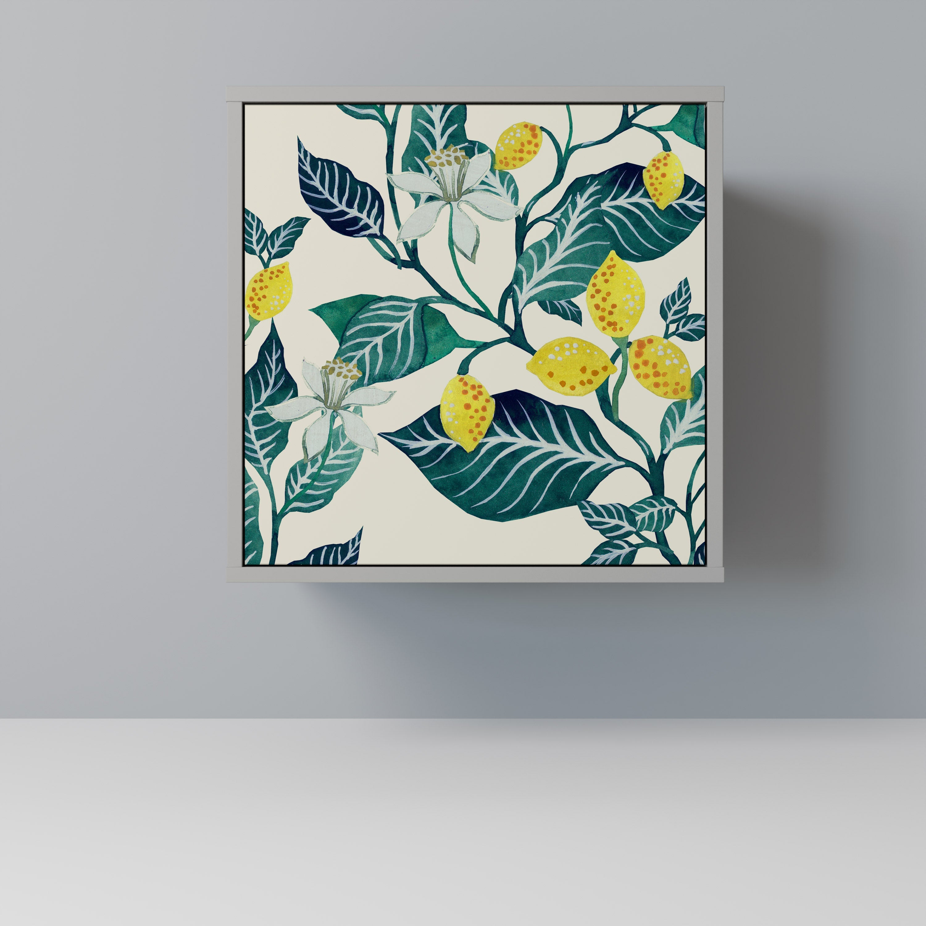 LEMON TREE 1-Door Sideboard in Grey Finish