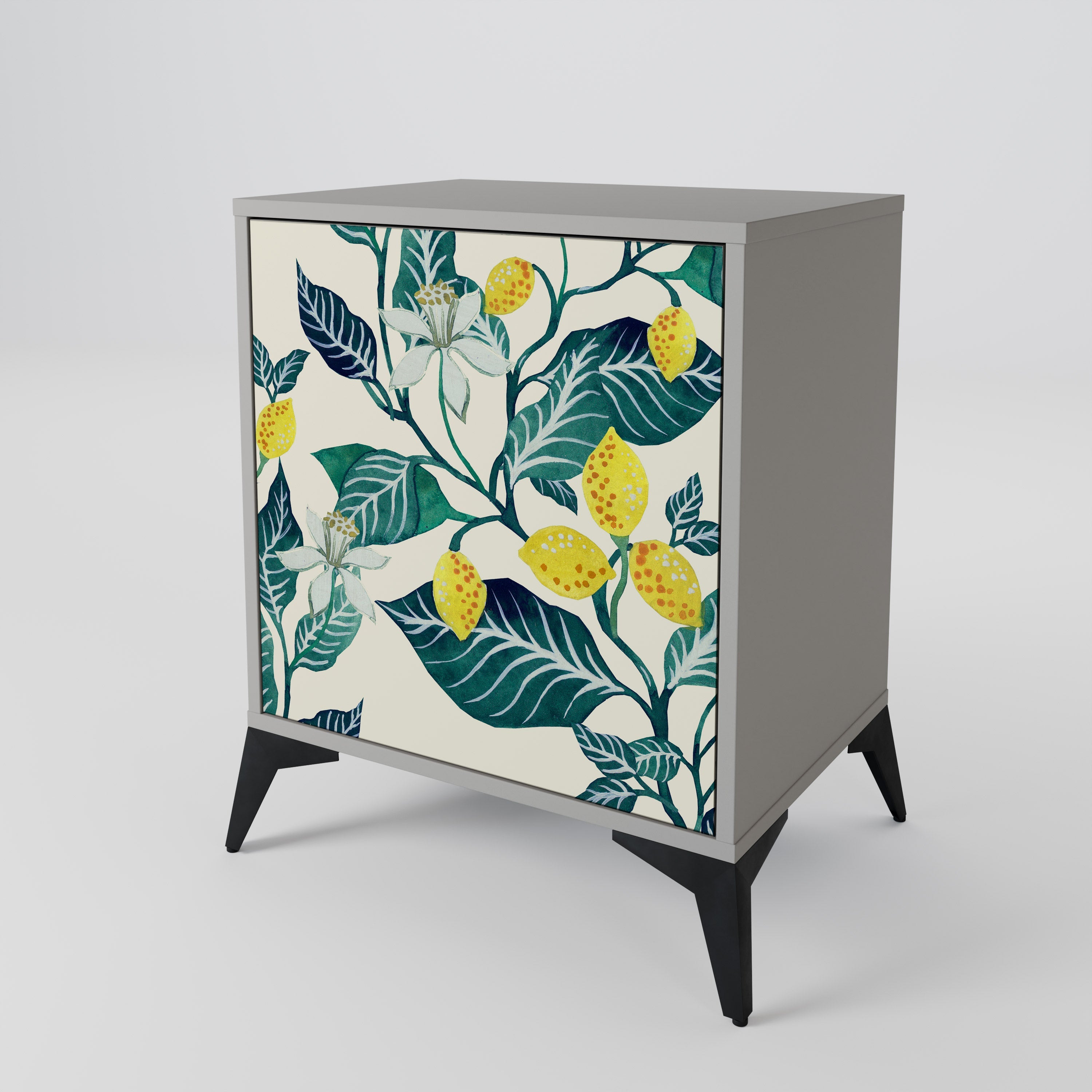 LEMON TREE 1-Door Sideboard in Grey Finish