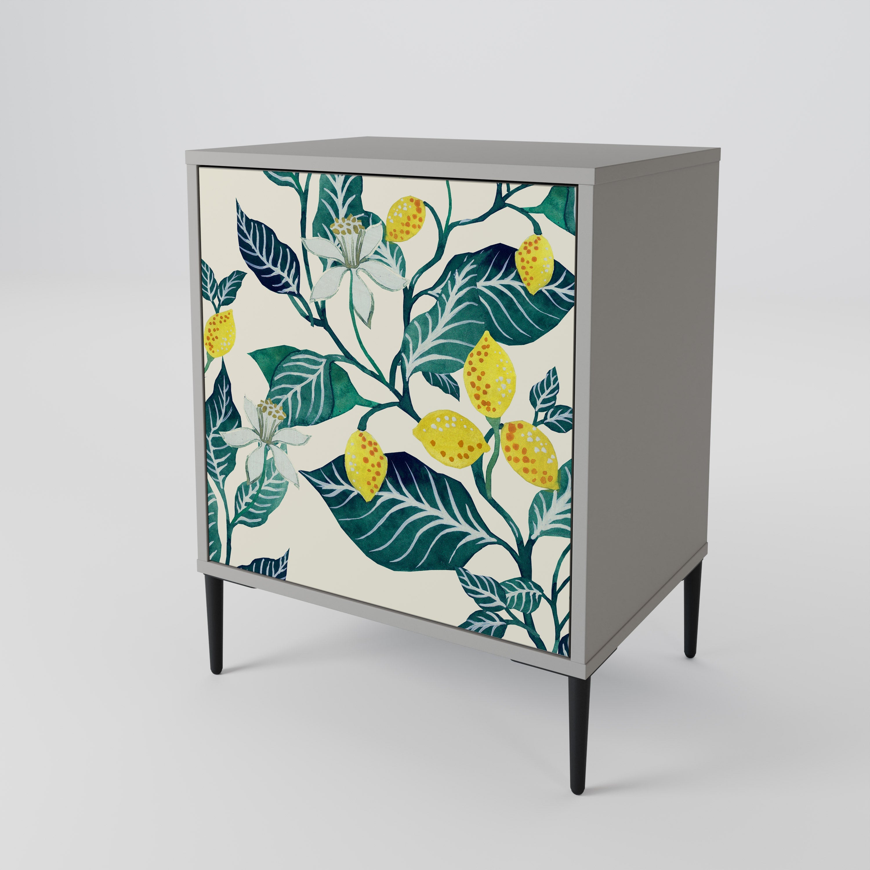 LEMON TREE 1-Door Sideboard in Grey Finish