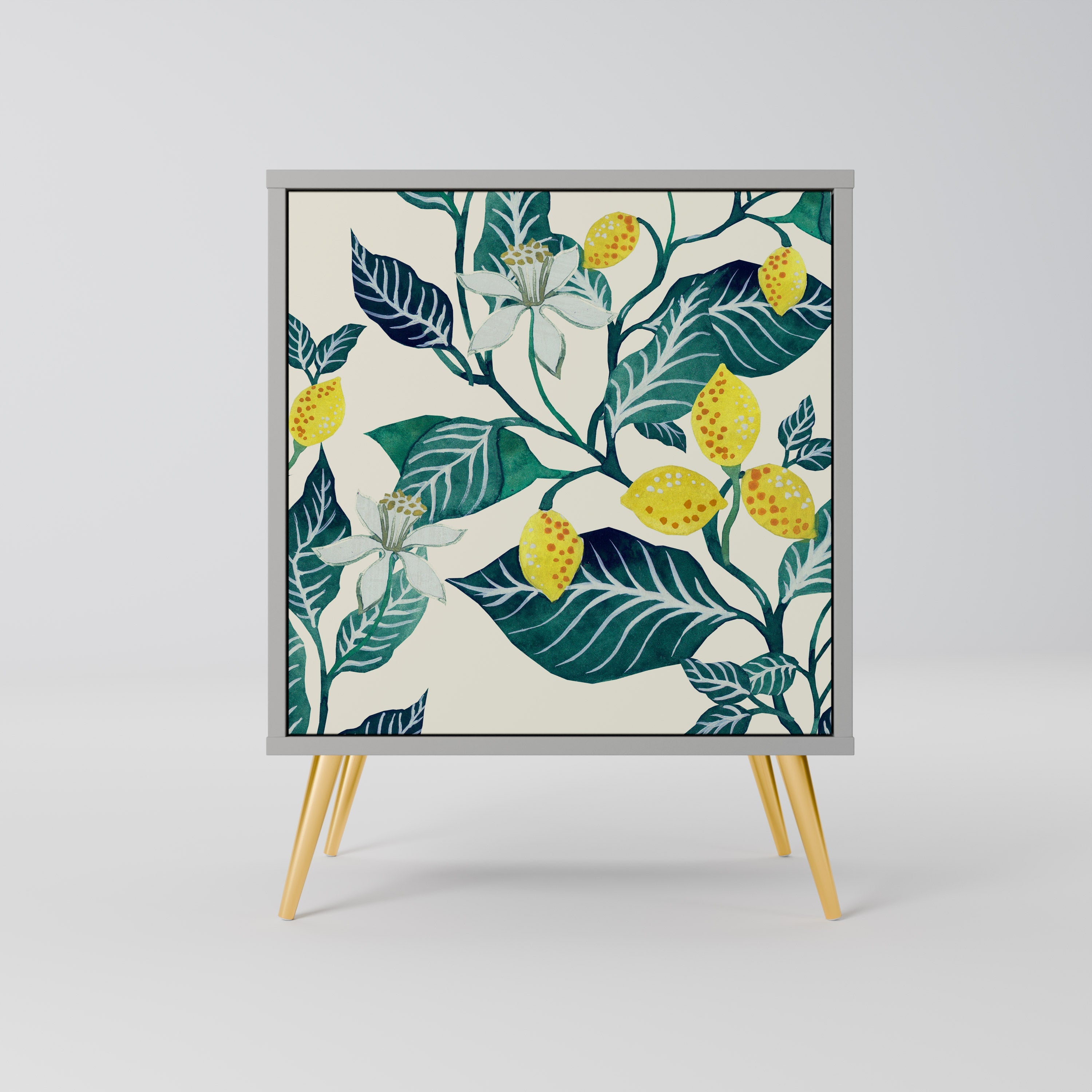 LEMON TREE 1-Door Sideboard in Grey Finish