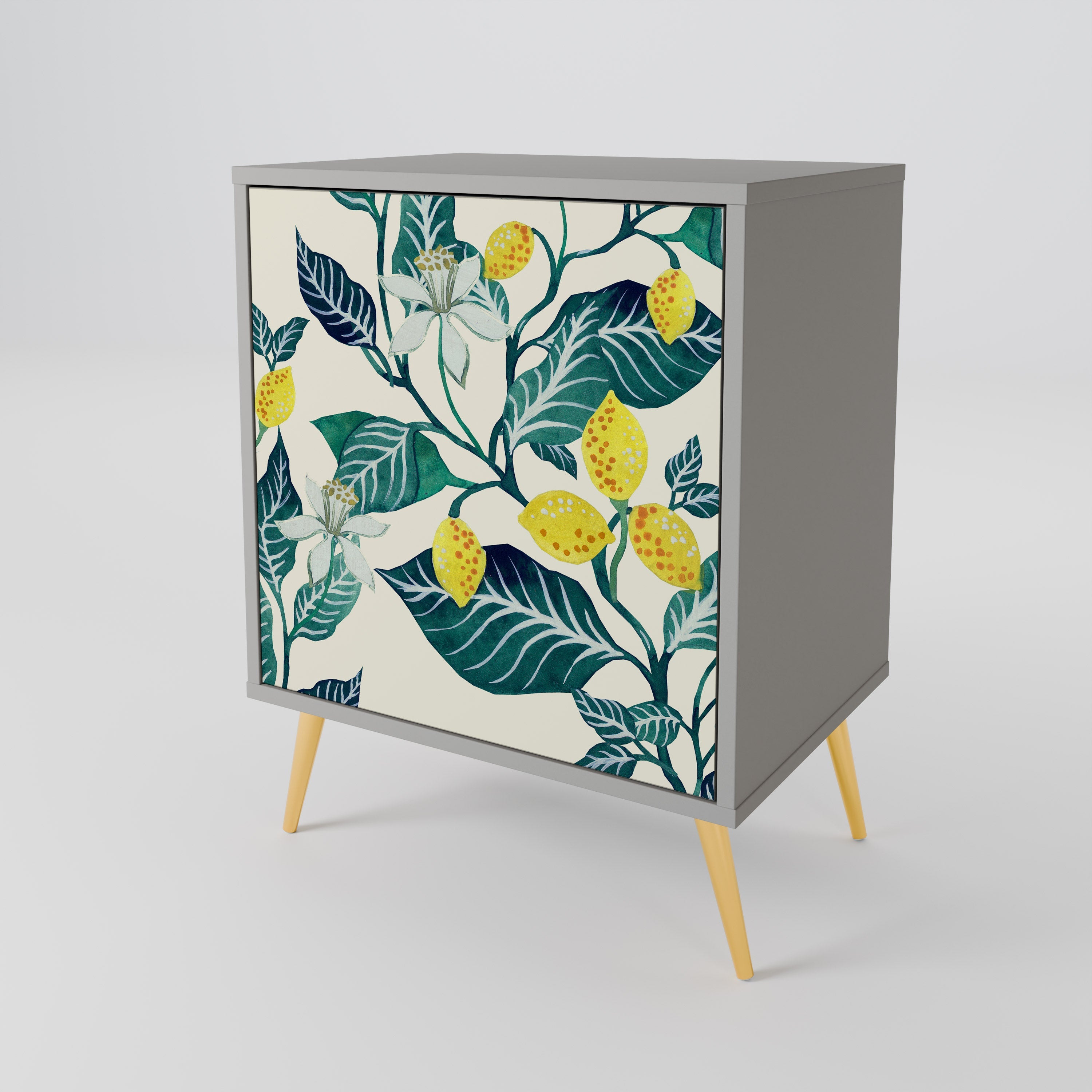 LEMON TREE 1-Door Sideboard in Grey Finish