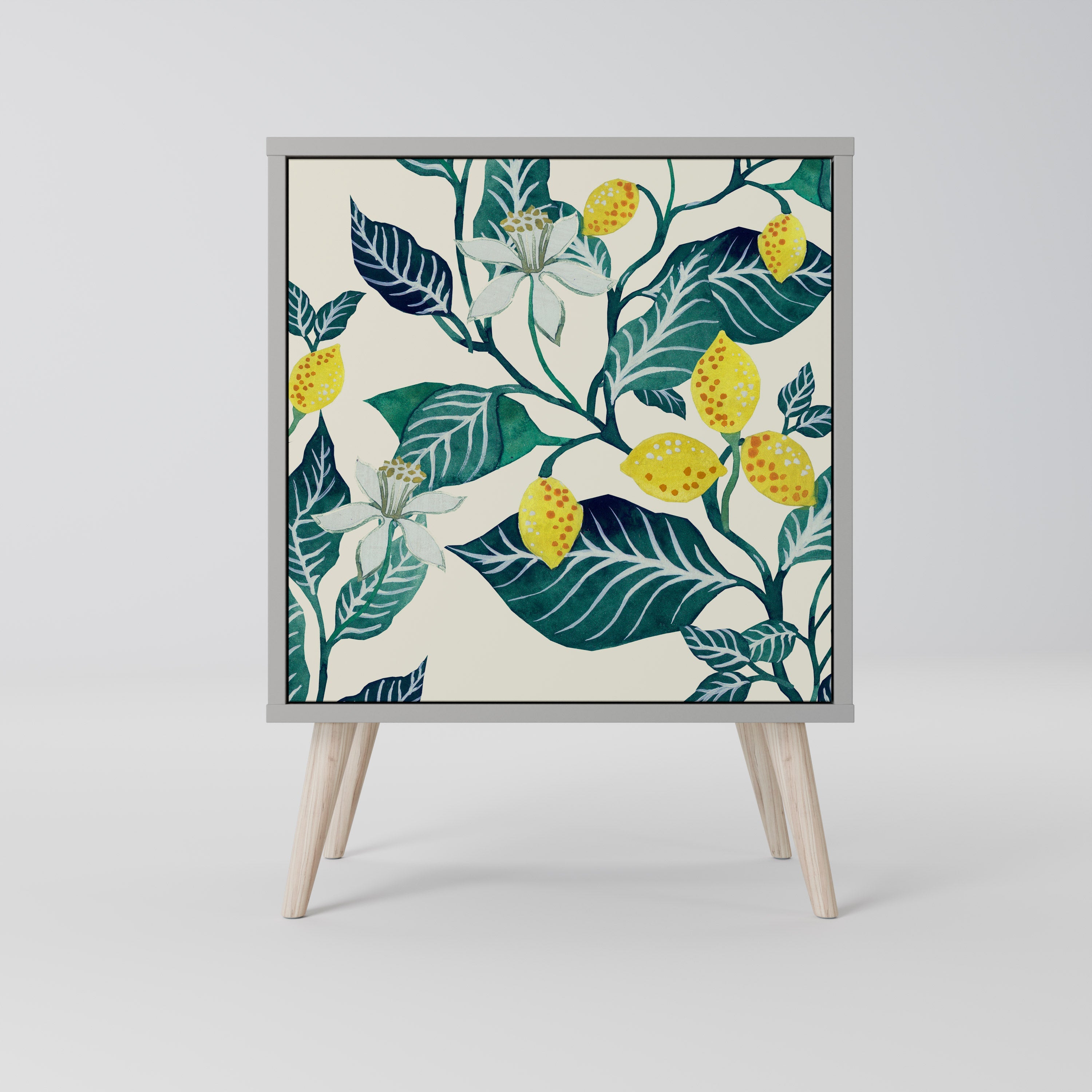 LEMON TREE 1-Door Sideboard in Grey Finish