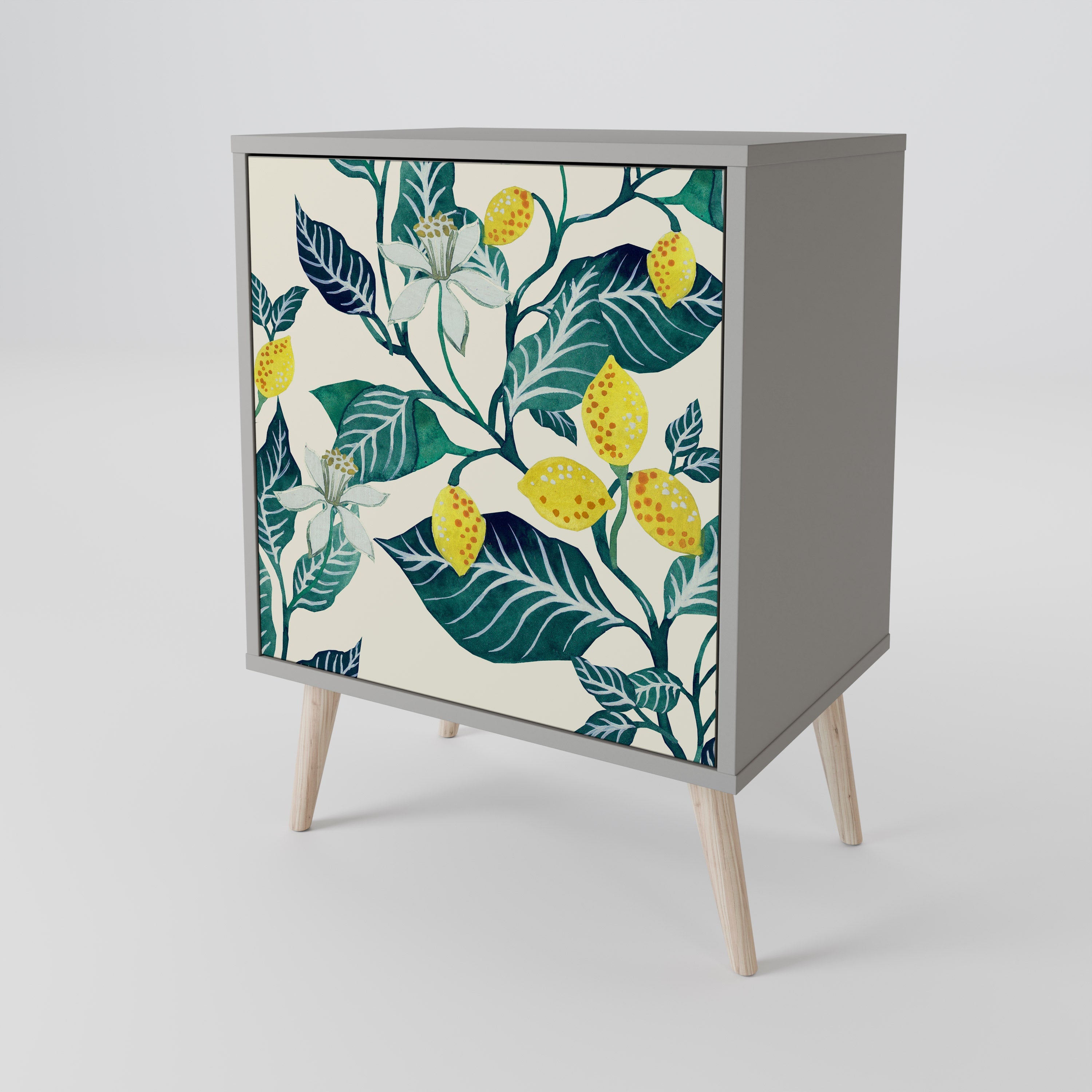 LEMON TREE 1-Door Sideboard in Grey Finish