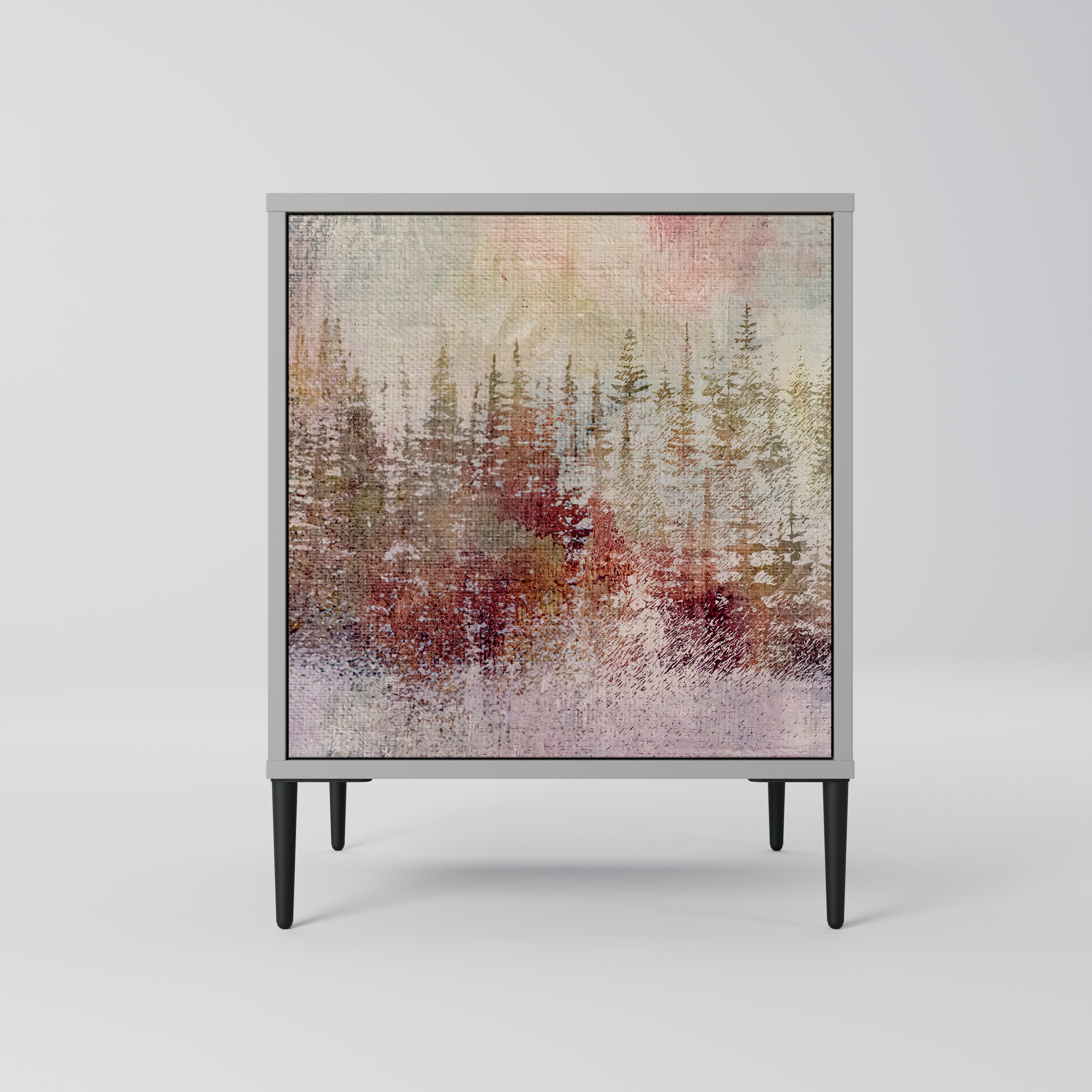 VEILED SUMMIT Aparador de 1 Porta em Acabamento Cinzento