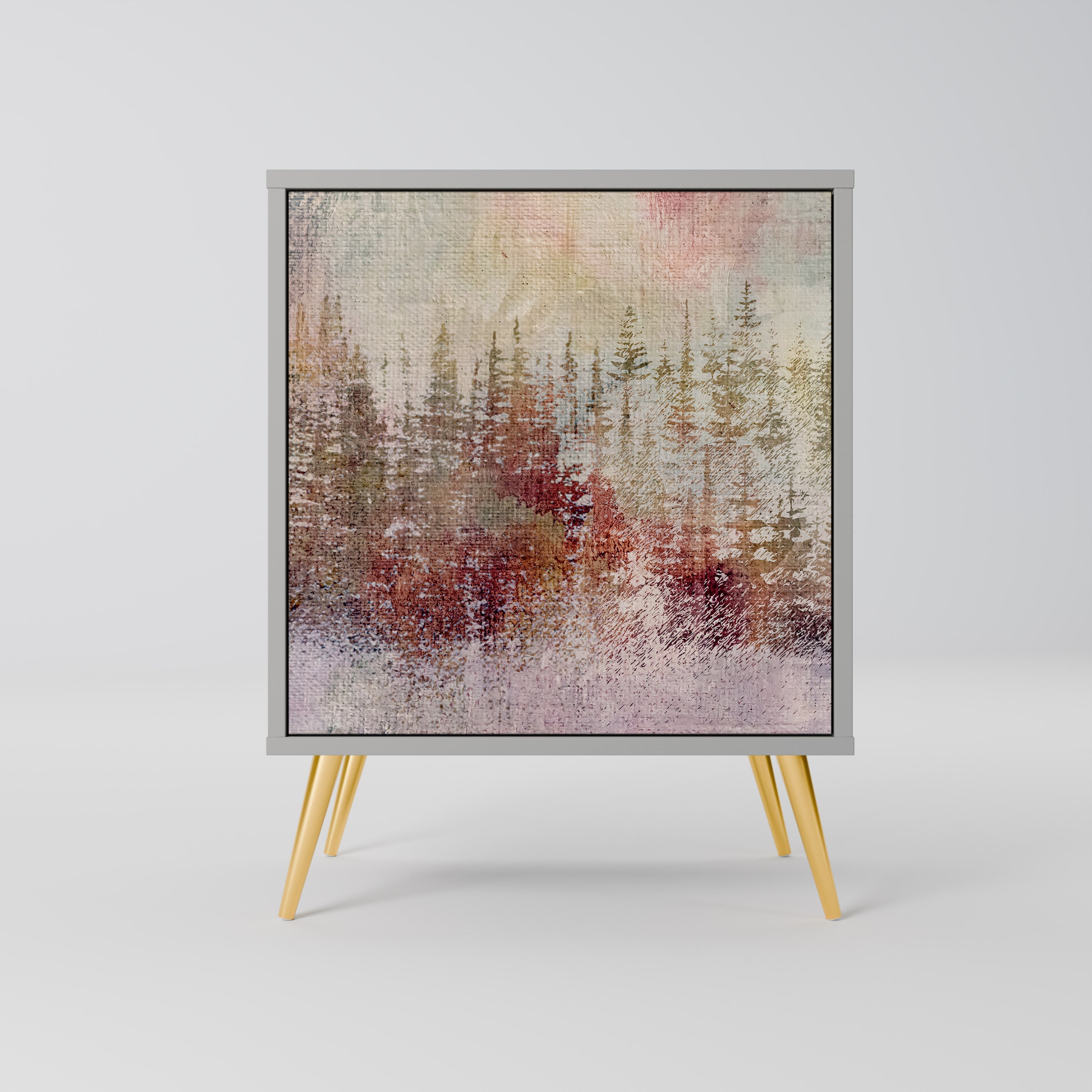 VEILED SUMMIT Aparador de 1 Porta em Acabamento Cinzento