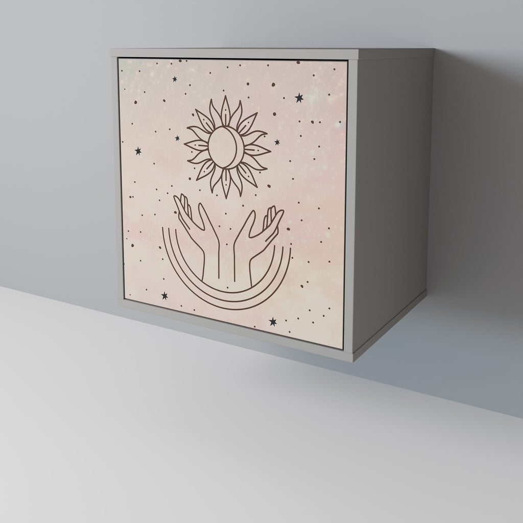 DELICATE BEAUTY 1-Door Sideboard in Grey Finish