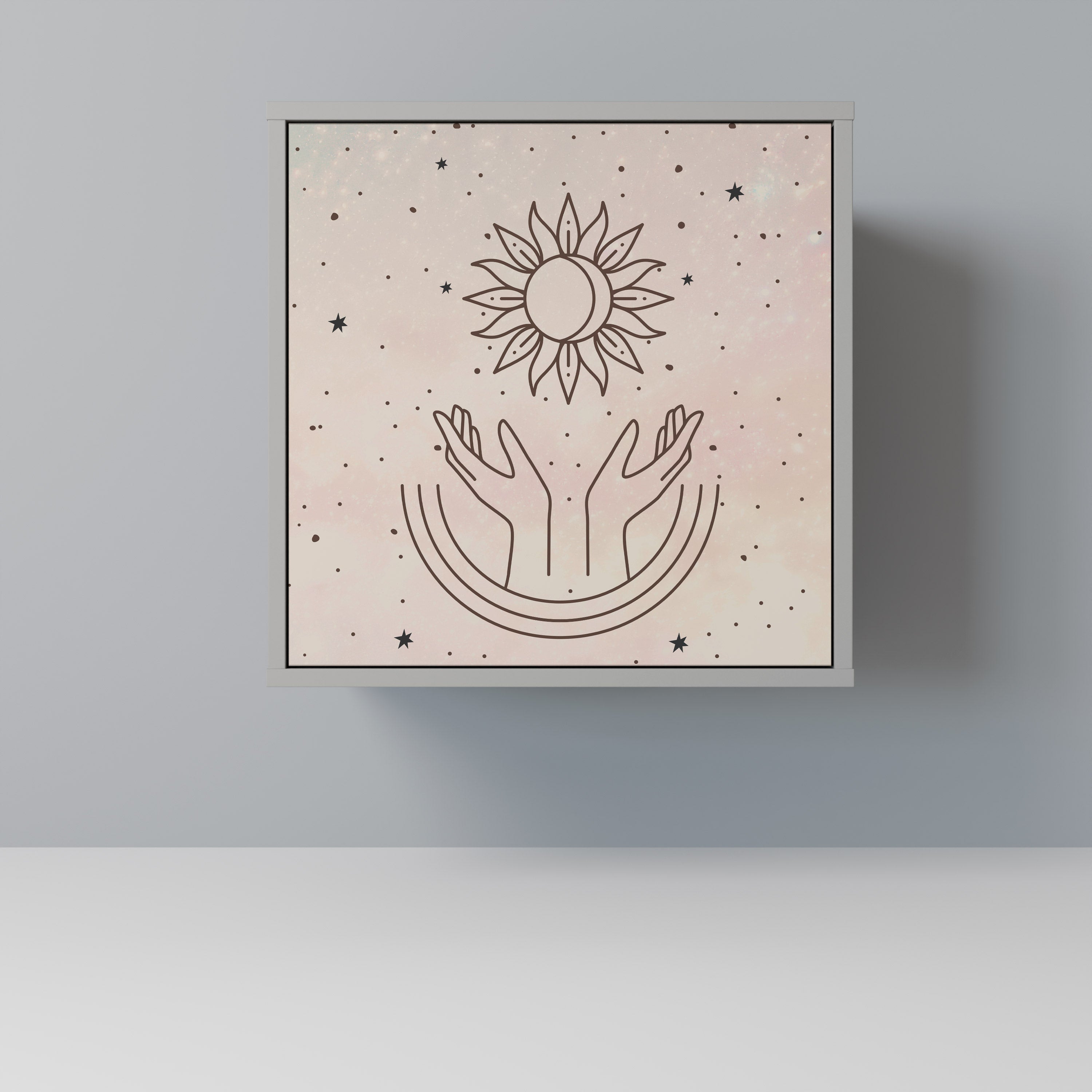 DELICATE BEAUTY 1-Door Sideboard in Grey Finish