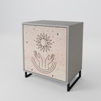 DELICATE BEAUTY 1-Door Sideboard in Grey Finish