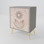 DELICATE BEAUTY 1-Door Sideboard in Grey Finish