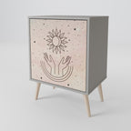 DELICATE BEAUTY 1-Door Sideboard in Grey Finish