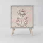 DELICATE BEAUTY 1-Door Sideboard in Grey Finish