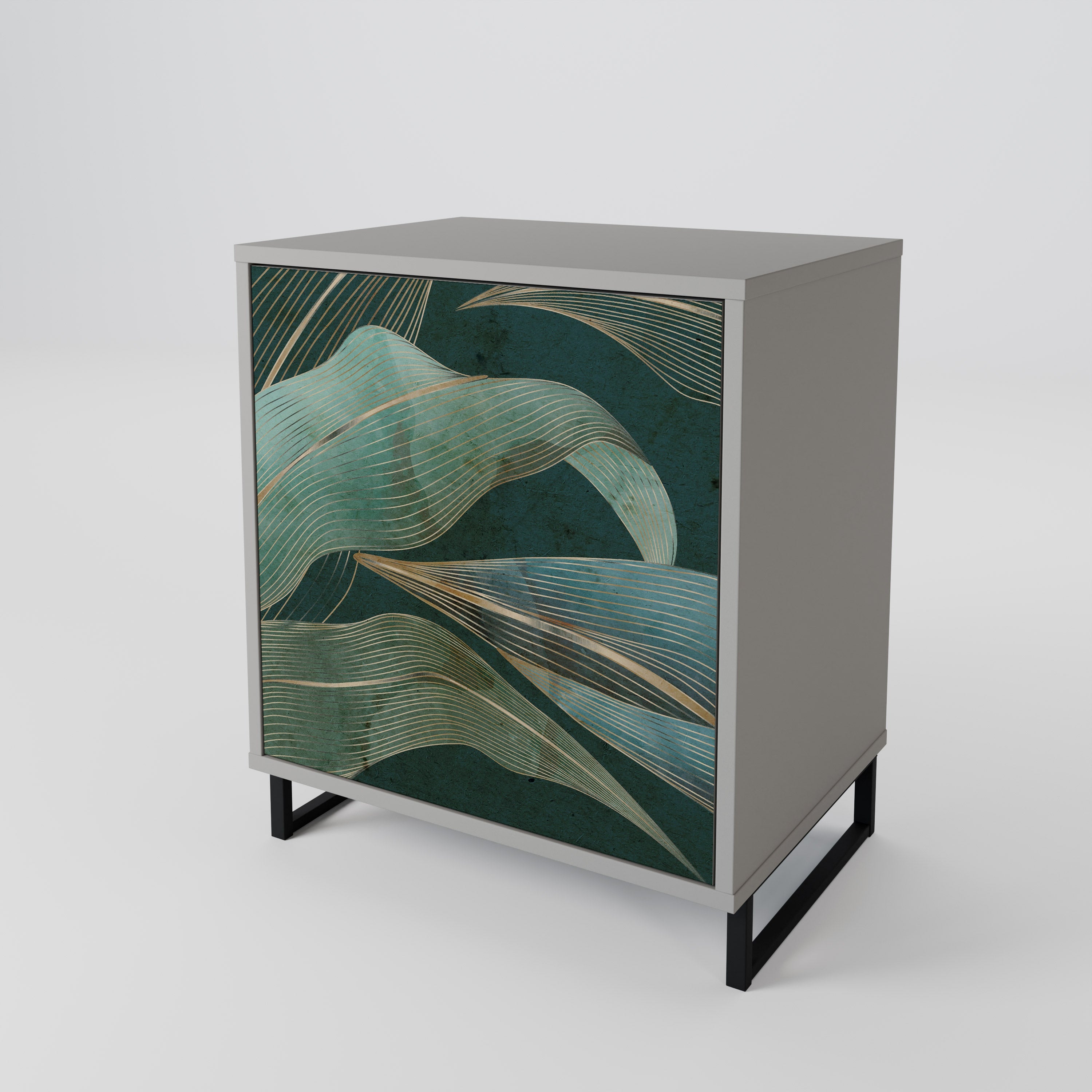 ROYAL GREEN 1-Door Sideboard in Grey Finish