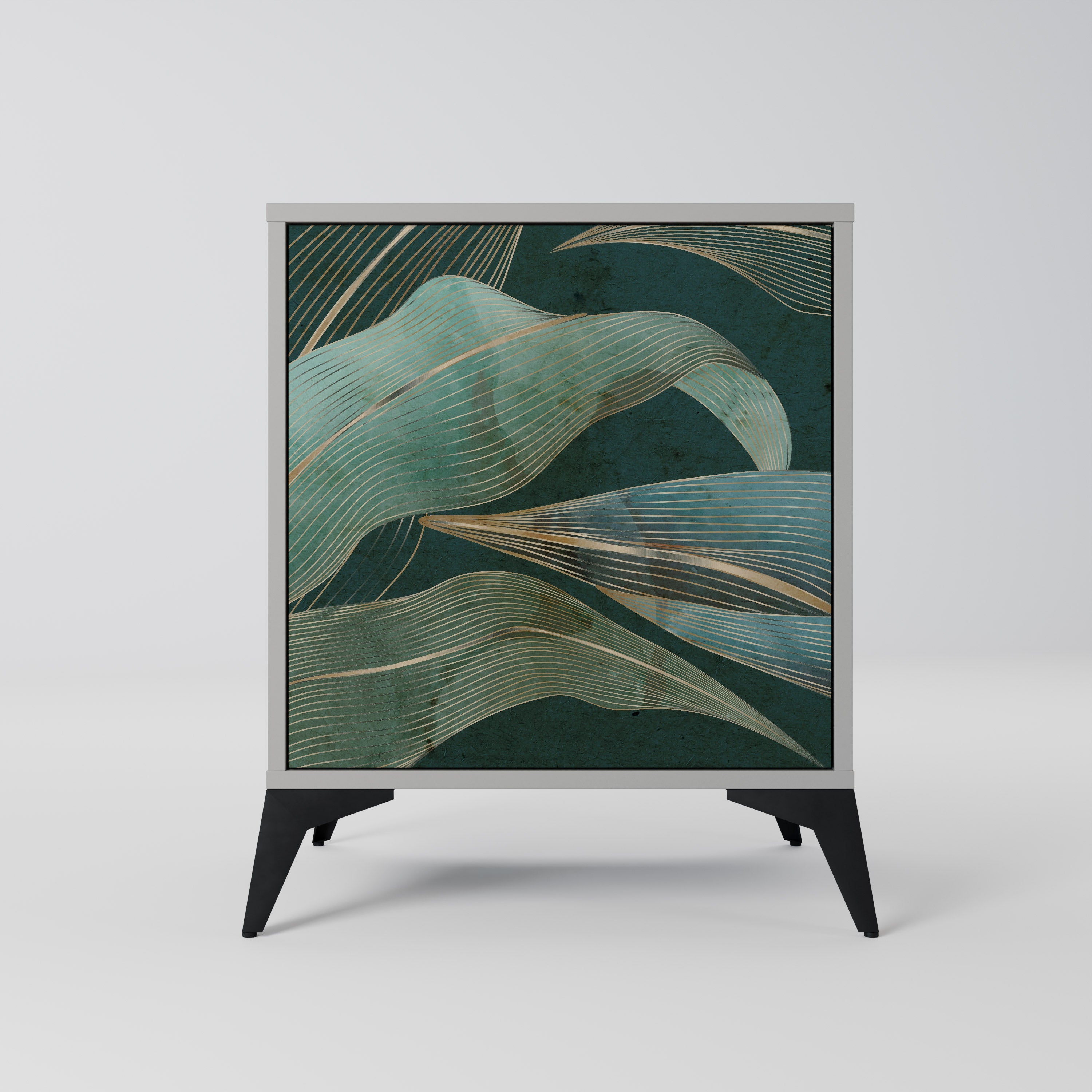 ROYAL GREEN 1-Door Sideboard in Grey Finish