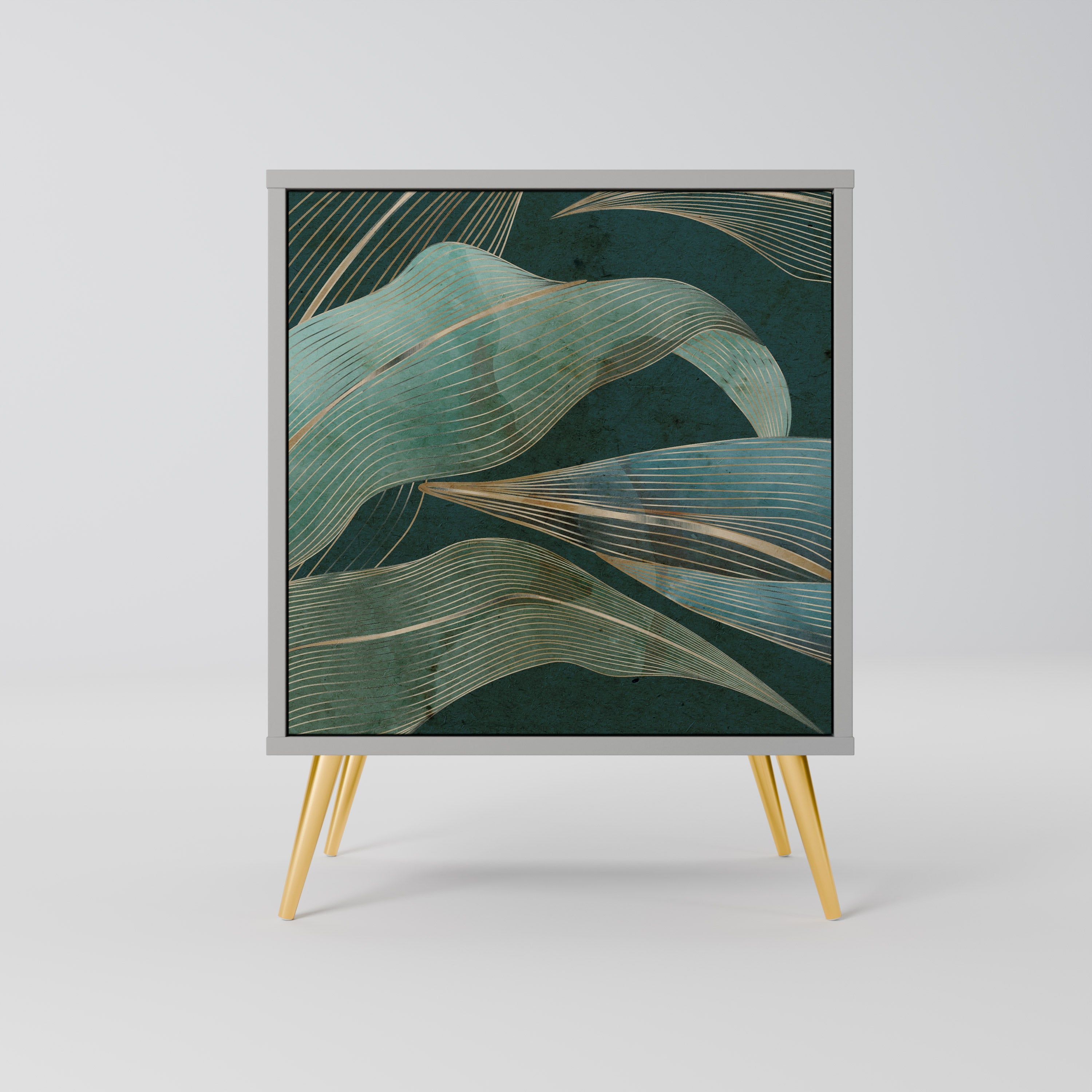 ROYAL GREEN 1-Door Sideboard in Grey Finish