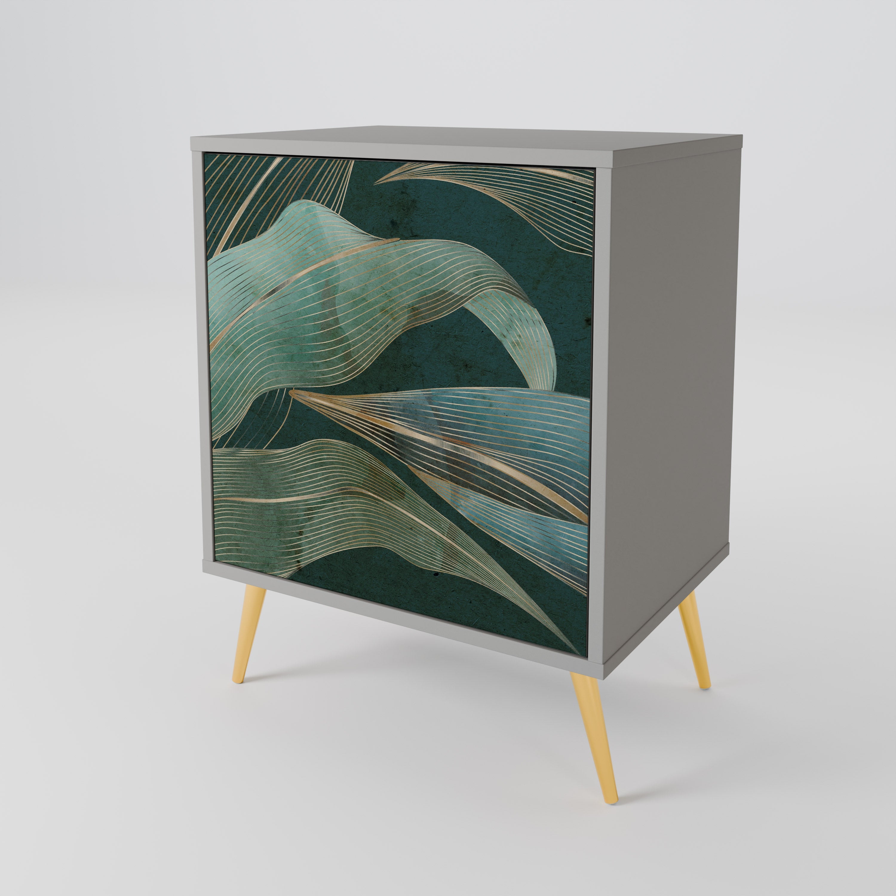 ROYAL GREEN 1-Door Sideboard in Grey Finish