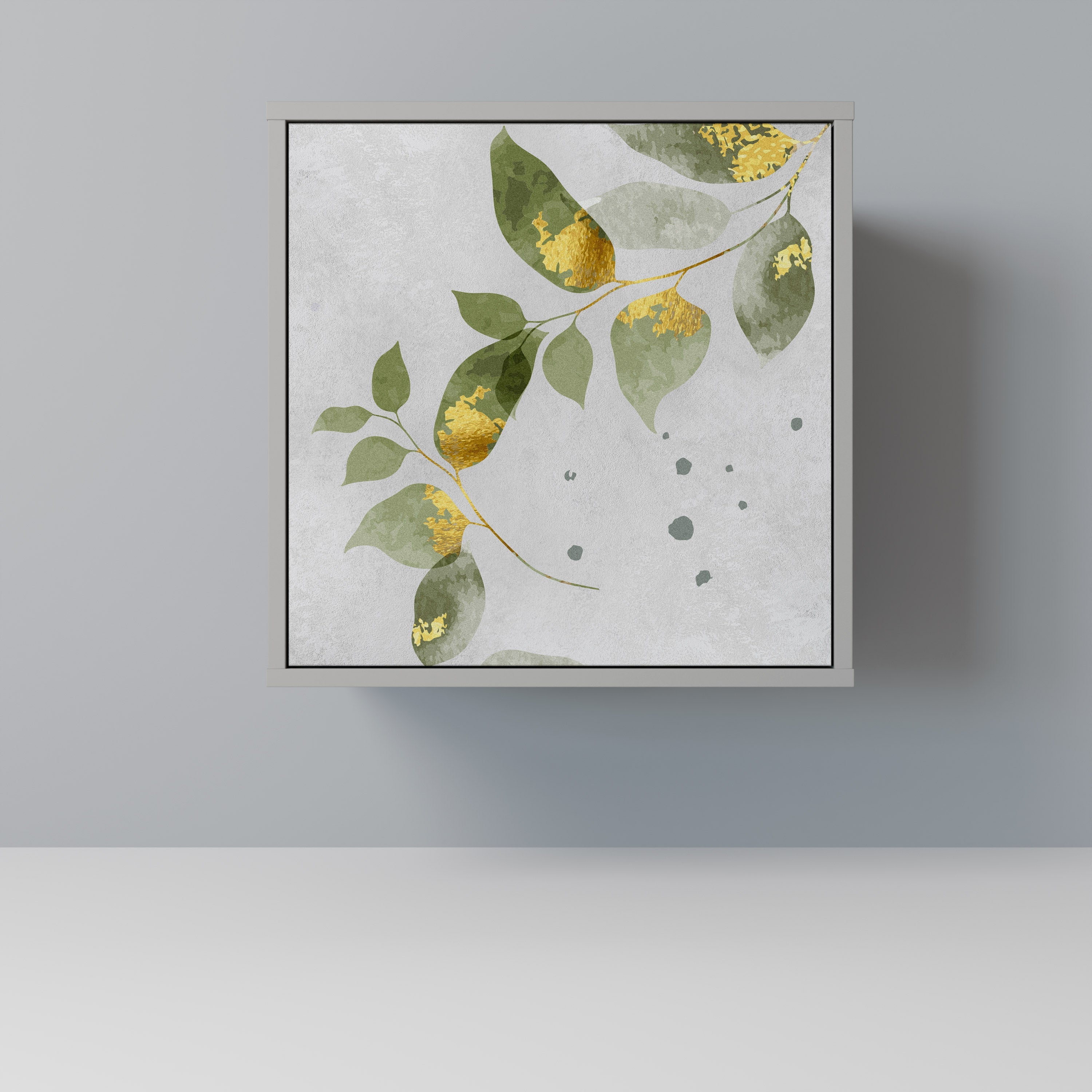 ELEGANT BOTANICS 1-Door Sideboard in Grey Finish