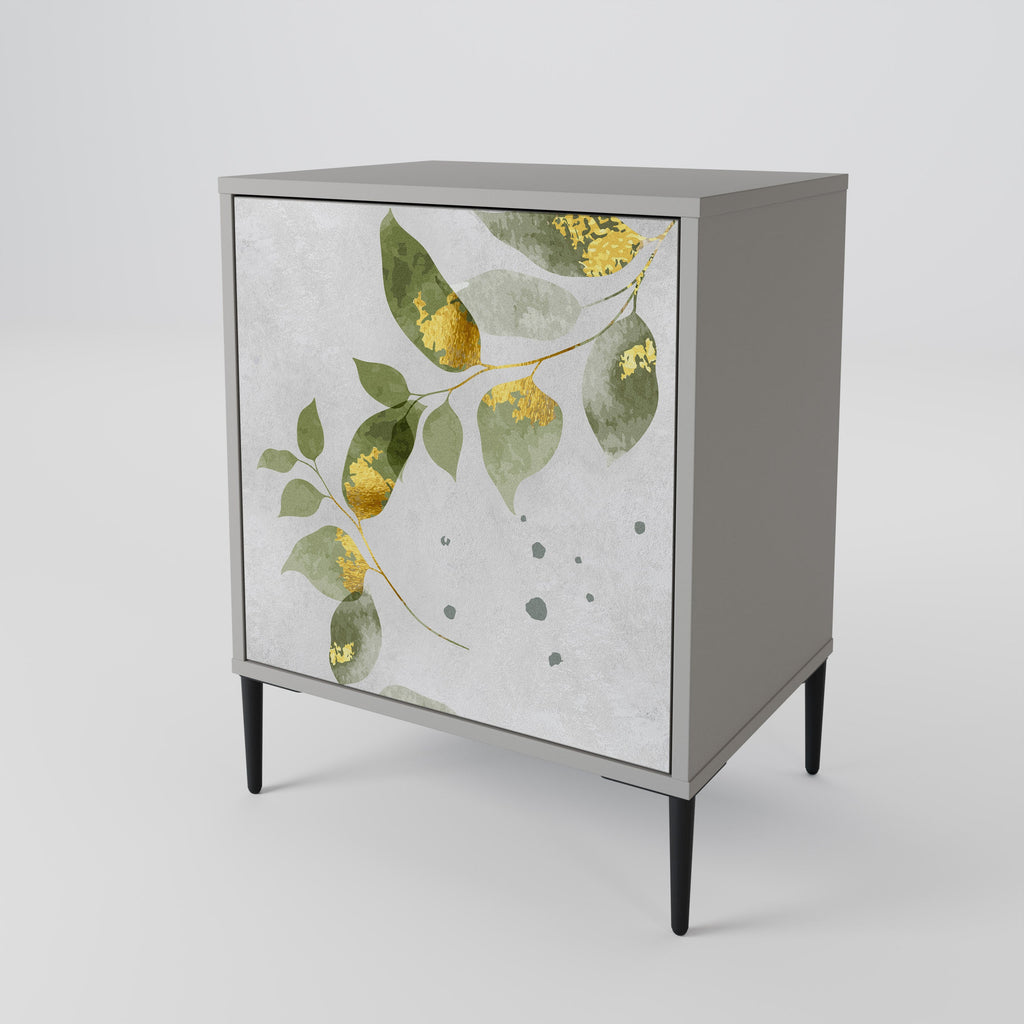 ELEGANT BOTANICS 1-Door Sideboard in Grey Finish