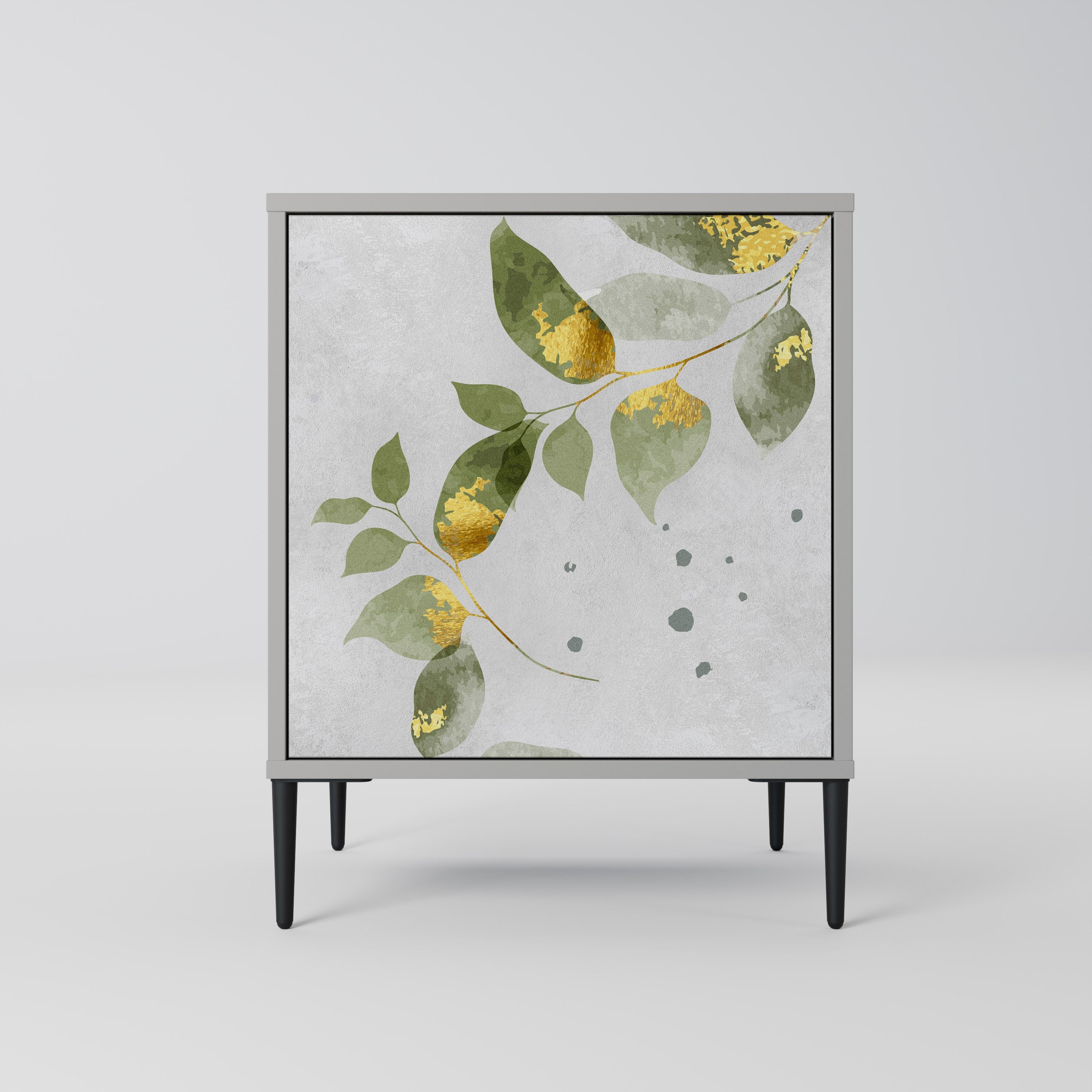 ELEGANT BOTANICS 1-Door Sideboard in Grey Finish