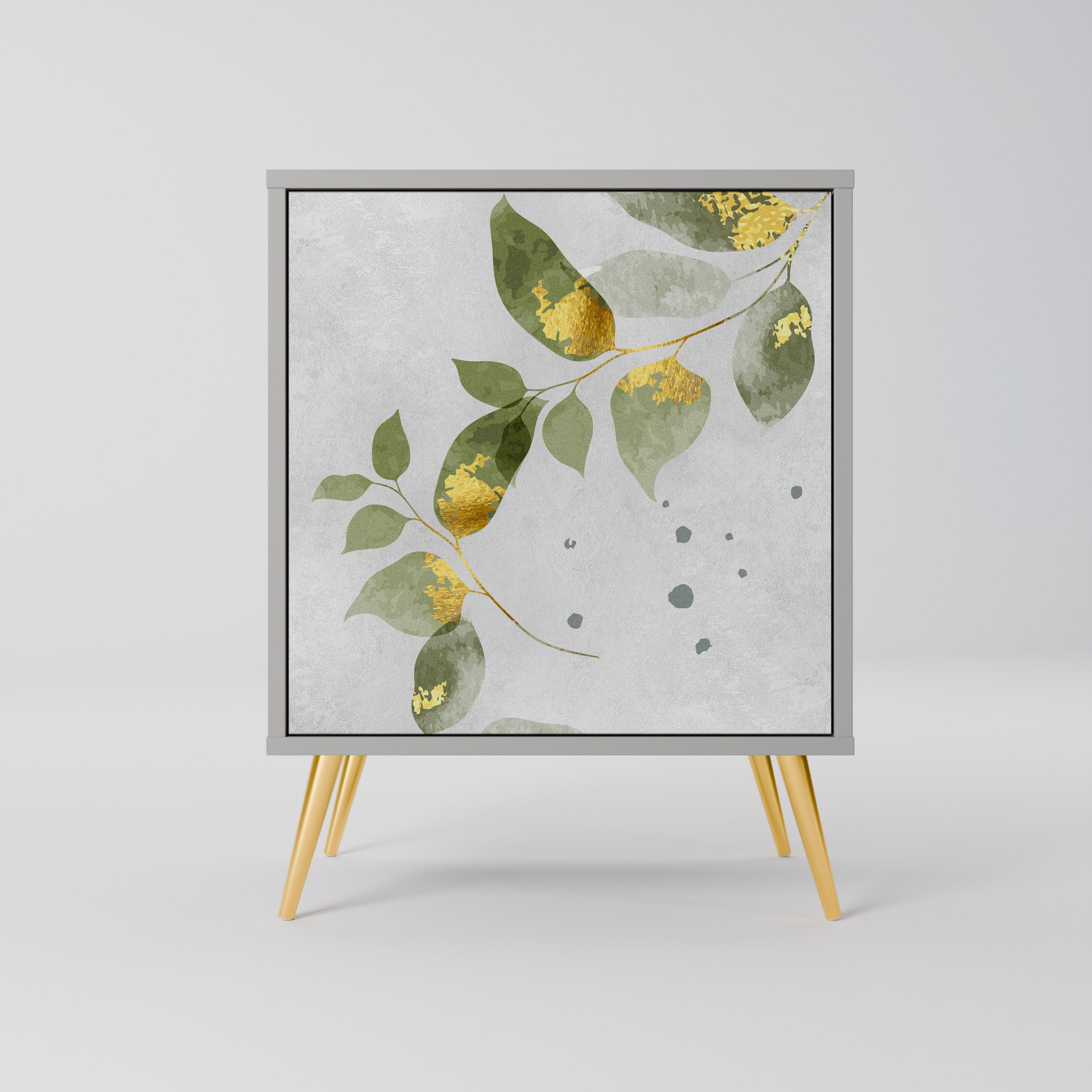 ELEGANT BOTANICS 1-Door Sideboard in Grey Finish