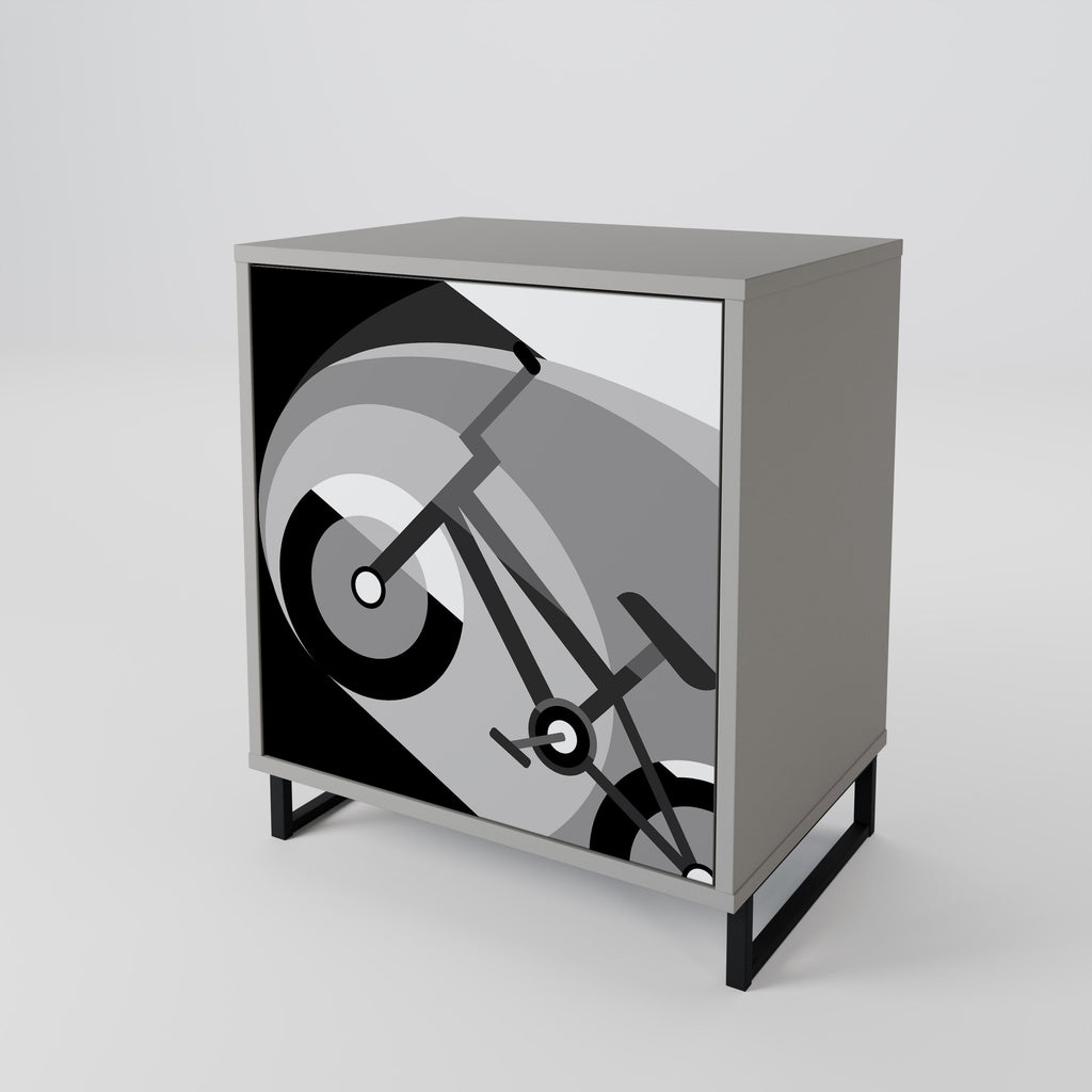 BIKE ENERGY Aparador de 1 Porta em Acabamento Cinzento