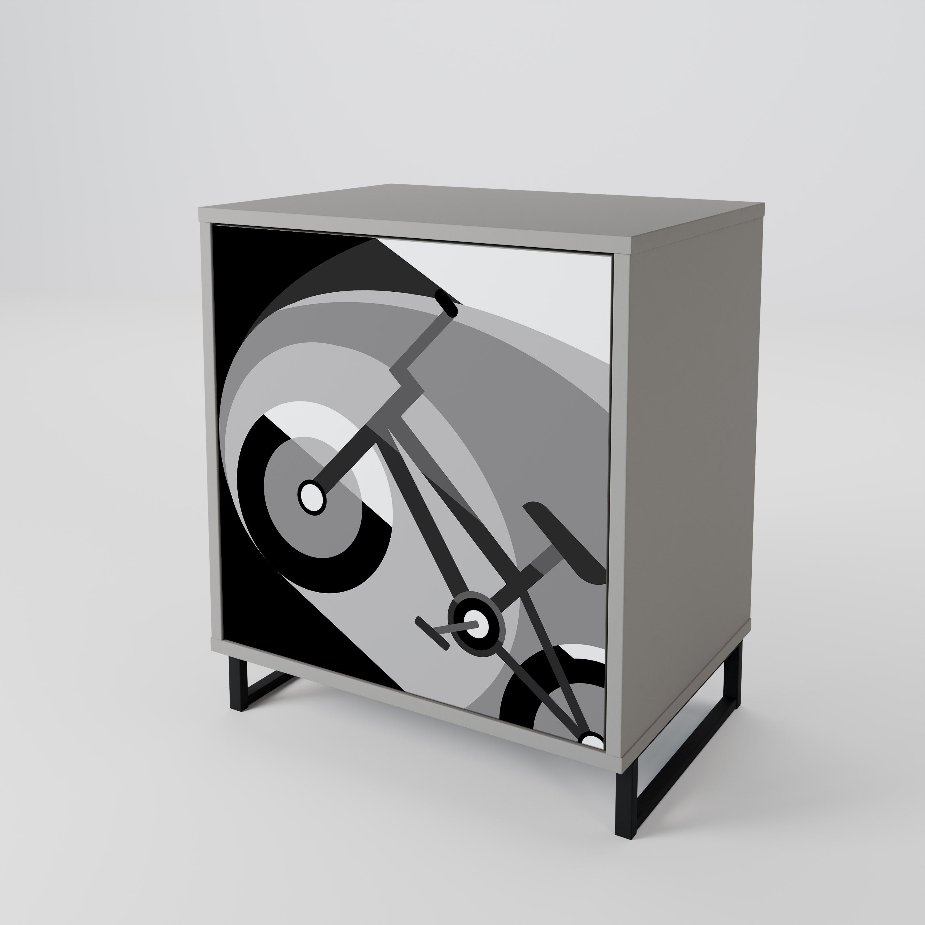 BIKE ENERGY Aparador de 1 Porta em Acabamento Cinzento