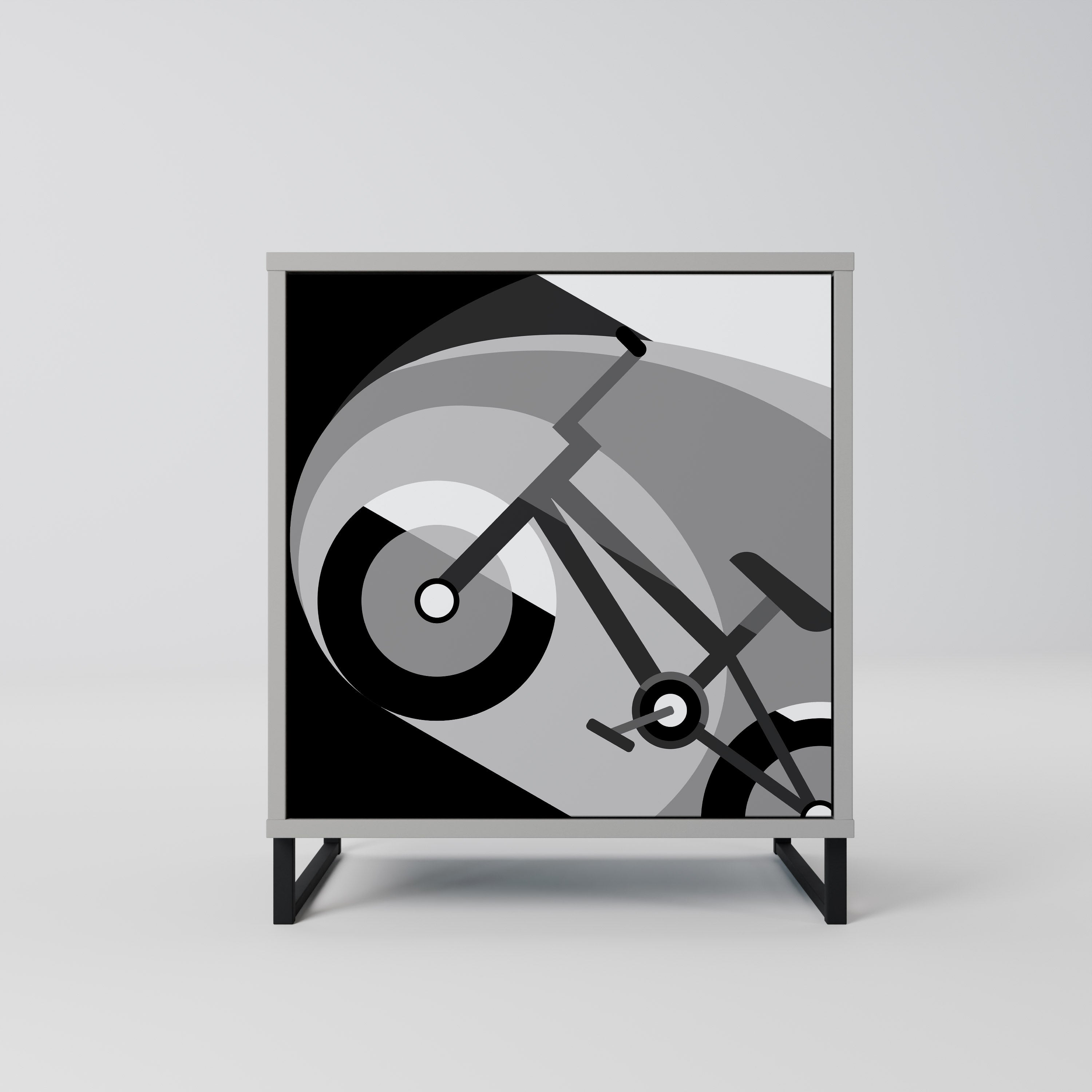 BIKE ENERGY 1-Door Sideboard in Grey Finish