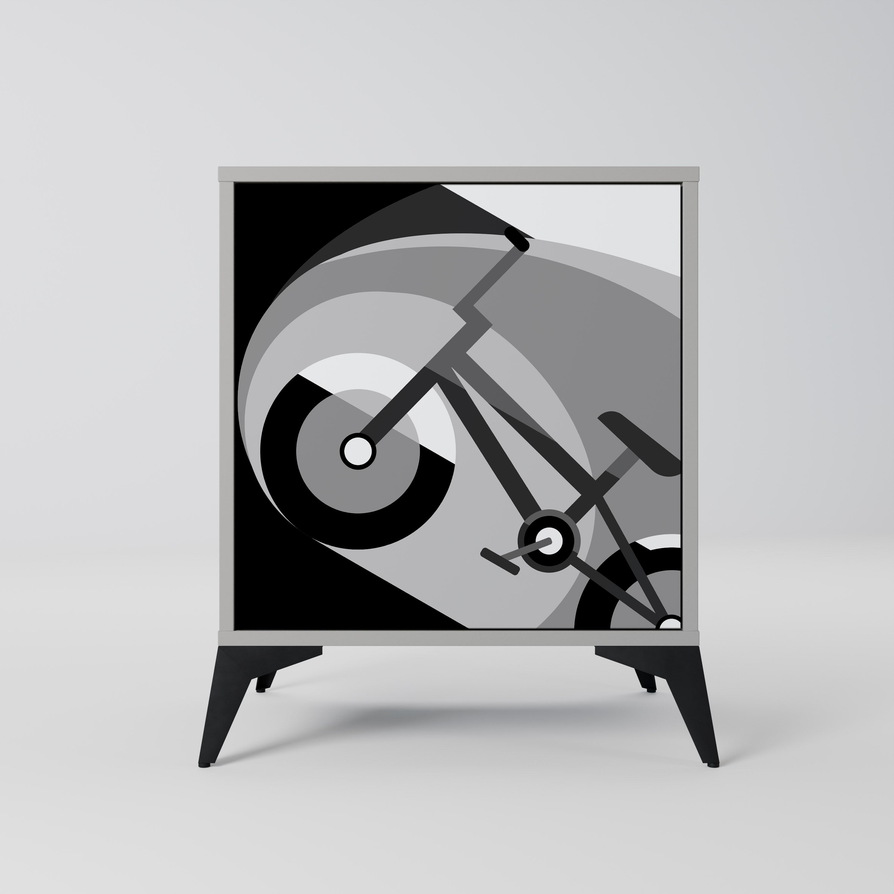 BIKE ENERGY 1-Door Sideboard in Grey Finish