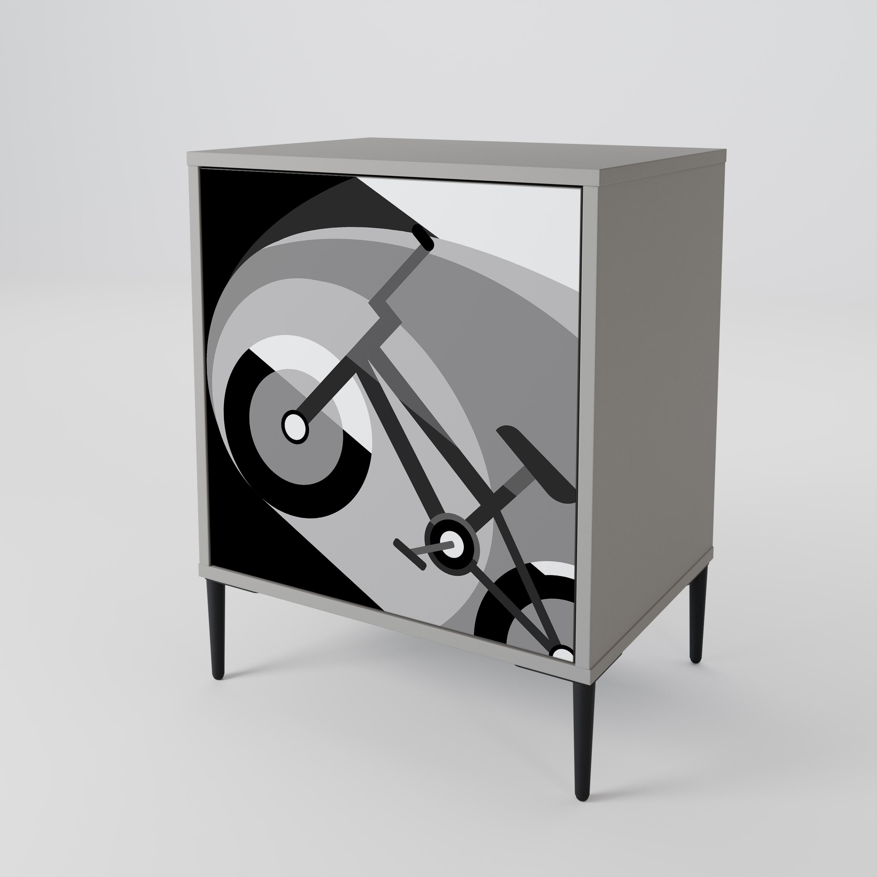 BIKE ENERGY 1-Door Sideboard in Grey Finish