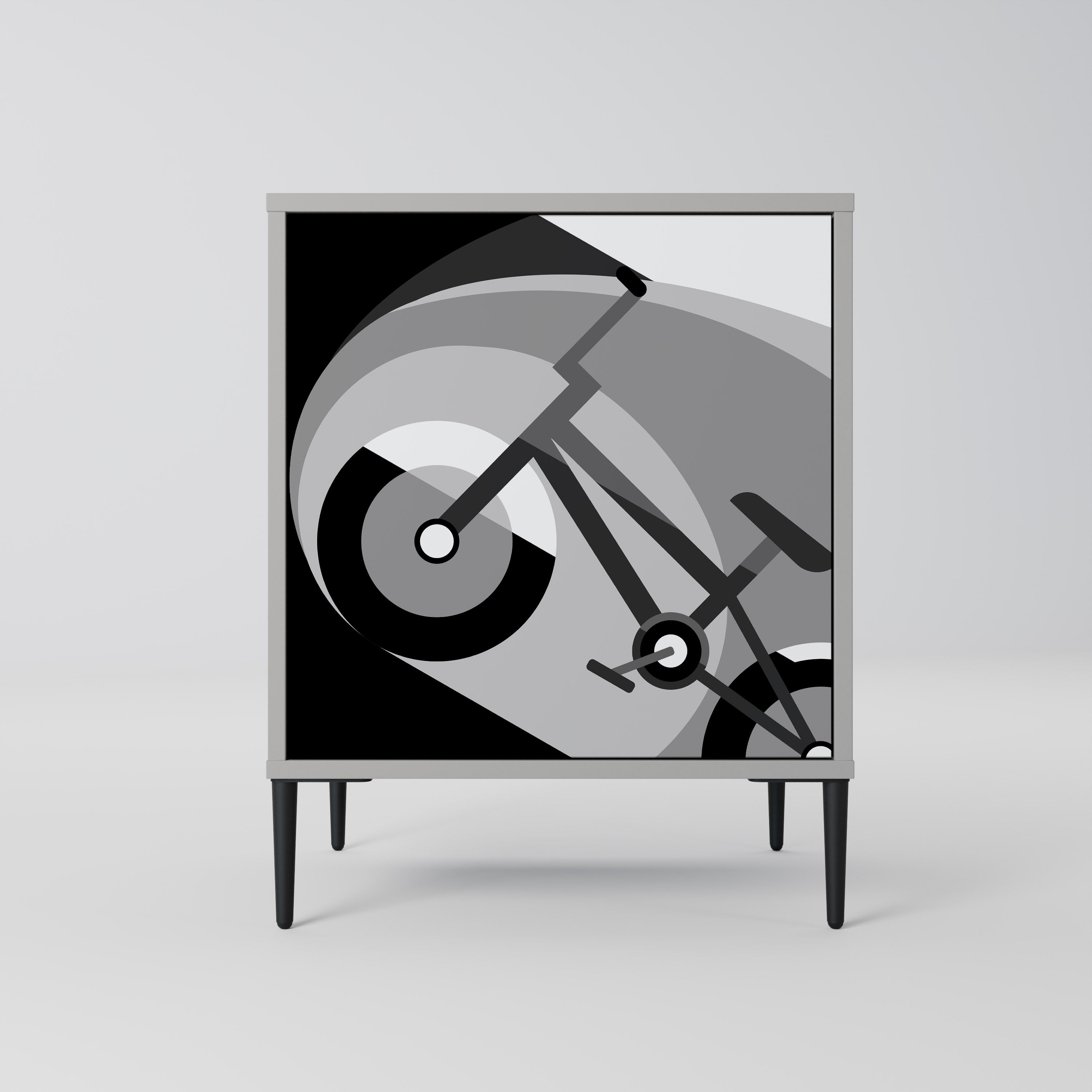 BIKE ENERGY 1-Door Sideboard in Grey Finish