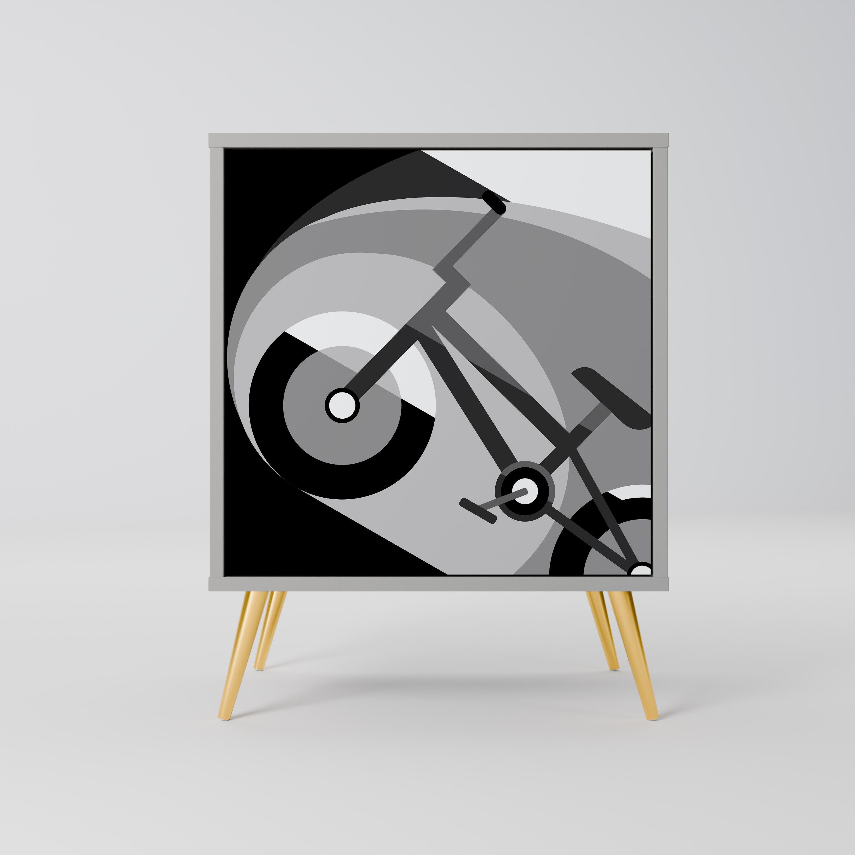 BIKE ENERGY 1-Door Sideboard in Grey Finish