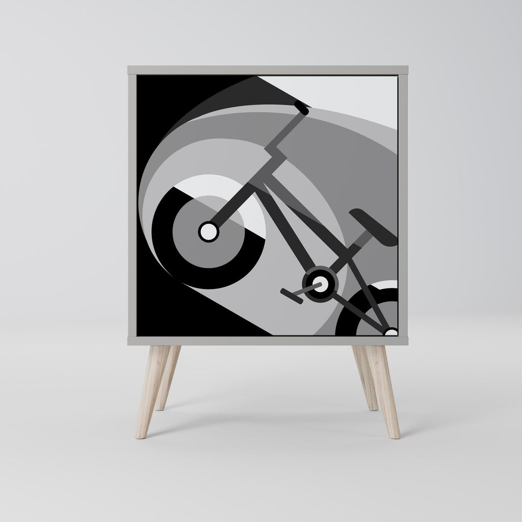 BIKE ENERGY Aparador de 1 Porta em Acabamento Cinzento