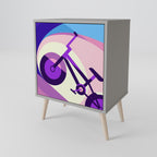 BIKE DREAMS Aparador de 1 Porta em Acabamento Cinzento