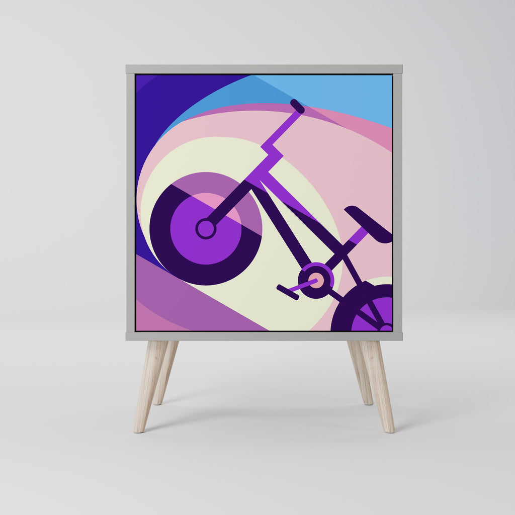 BIKE DREAMS Aparador de 1 Porta em Acabamento Cinzento